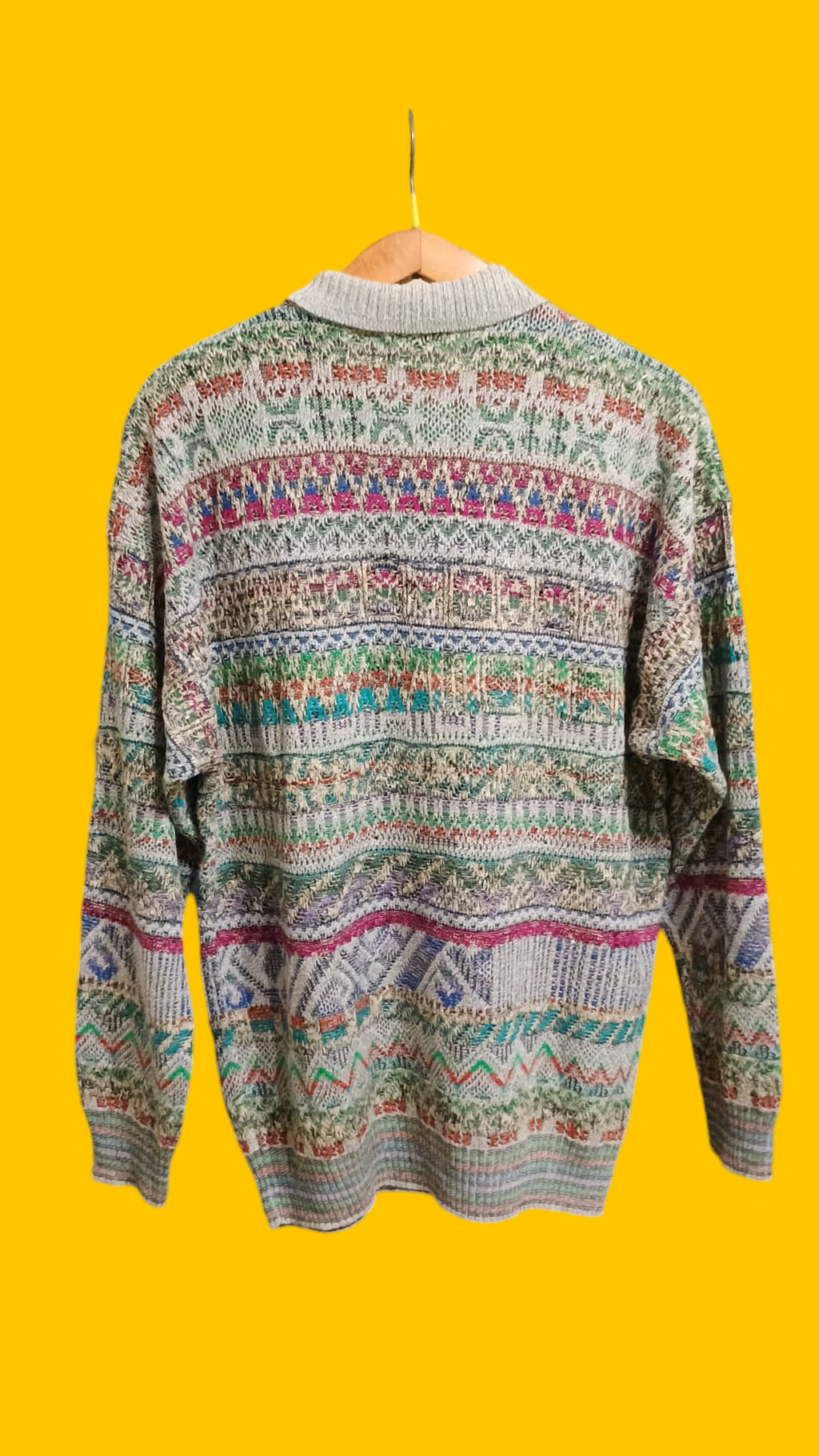 Maglione Vintage Multicolor A Fantasia Anni 90 Unisex Size XL