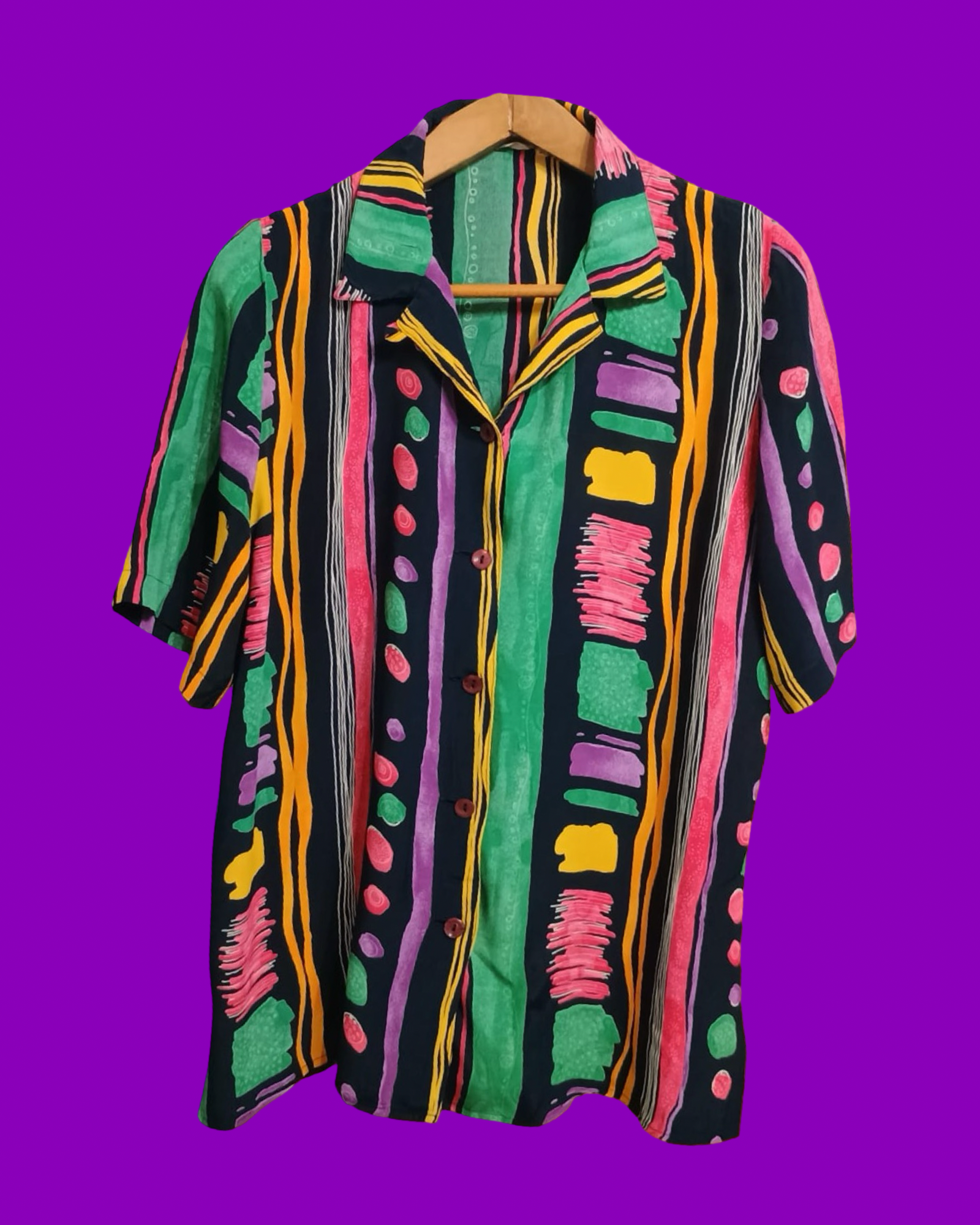 Vintage Multicolor Fantasy 90's Shirt Woman Size M