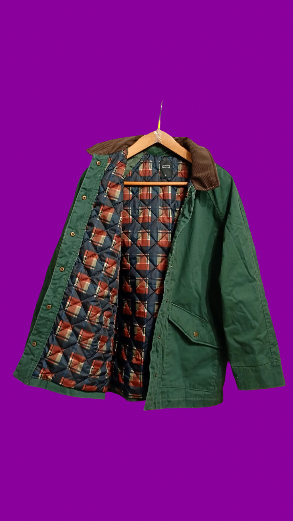 Vintage Green Brown Multi 90's Jacket Unisex Size L
