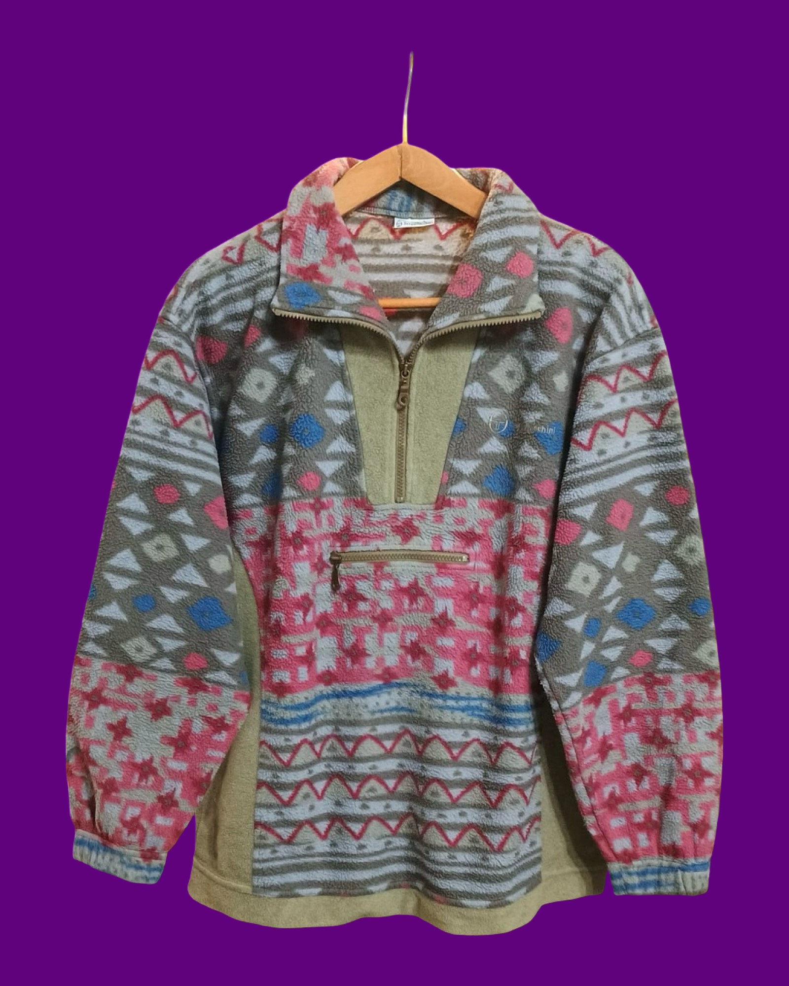 Vintage Multicolor Fantasy 90's Sergio Tacchini Fleece Unisex Size L