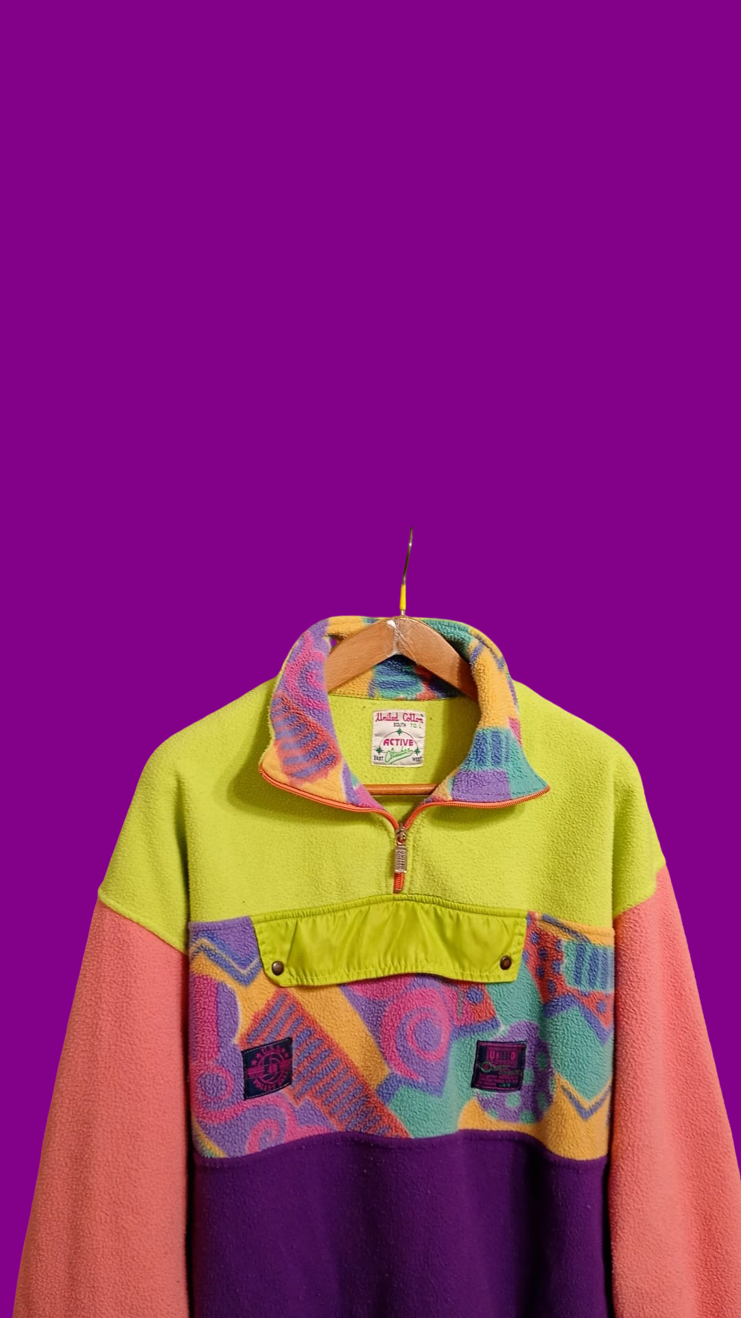 Vintage Multicolor Fantasy 90's Rare Fleece Unisex Size L