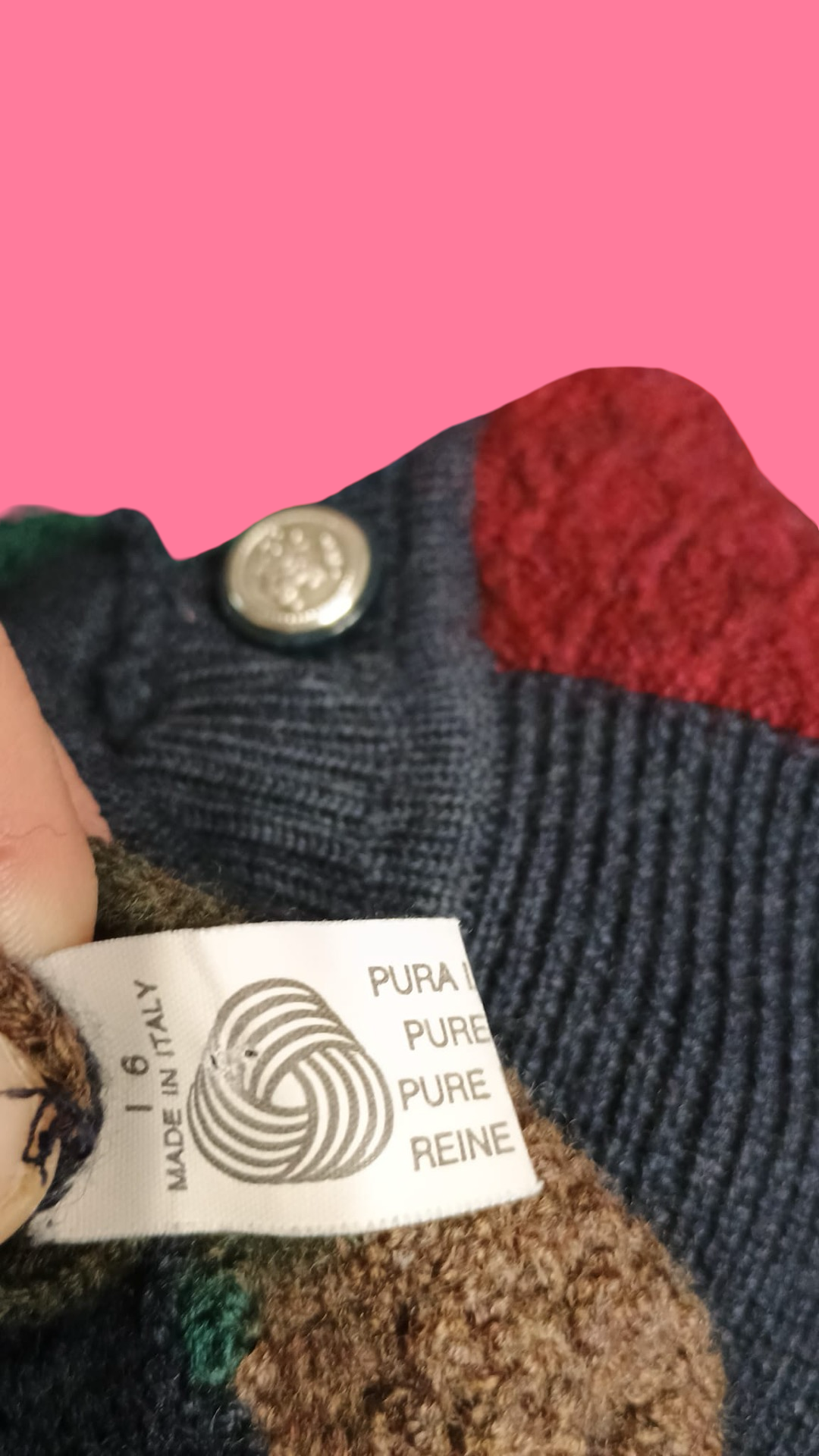 Vintage Multicolor Fantasy 90's Wool Gilet Unisex Size M