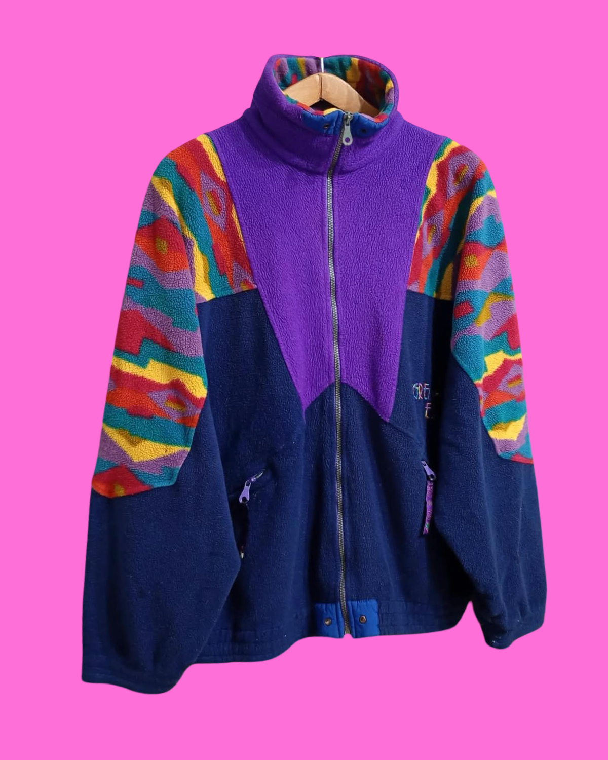 Vintage Multicolor Fantasy 90's Rare Fleece Unisex Size L
