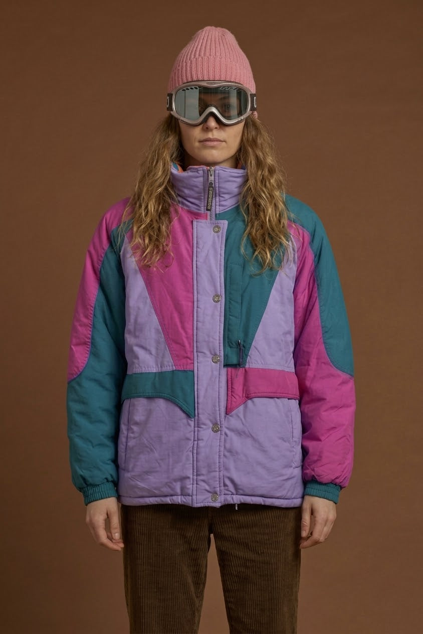 Vintage Multicolor Fantasy 90's Rare Snow Jacket Woman Size XL