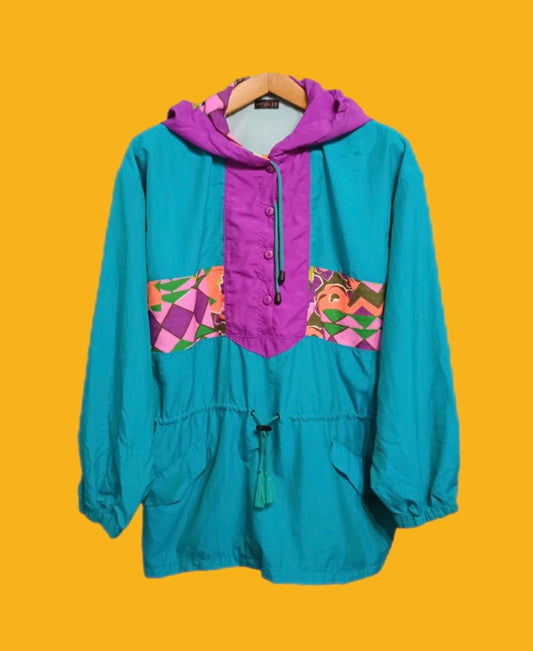 Soft Jacket Vintage Multicolor A Fantasia Anni 90 Unisex Size L