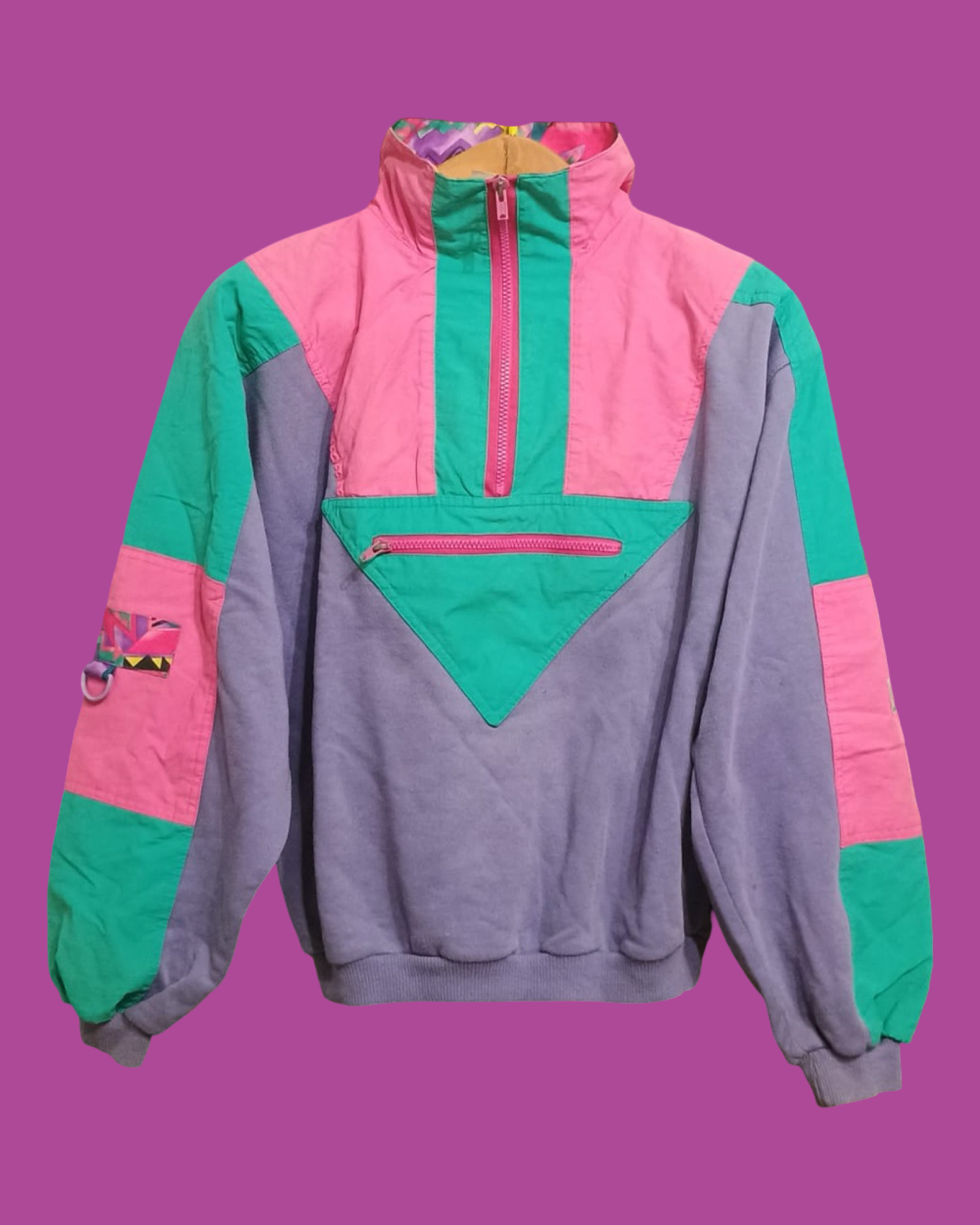 Vintage Multicolor Fantasy 90's Sweatshirt Woman Size S