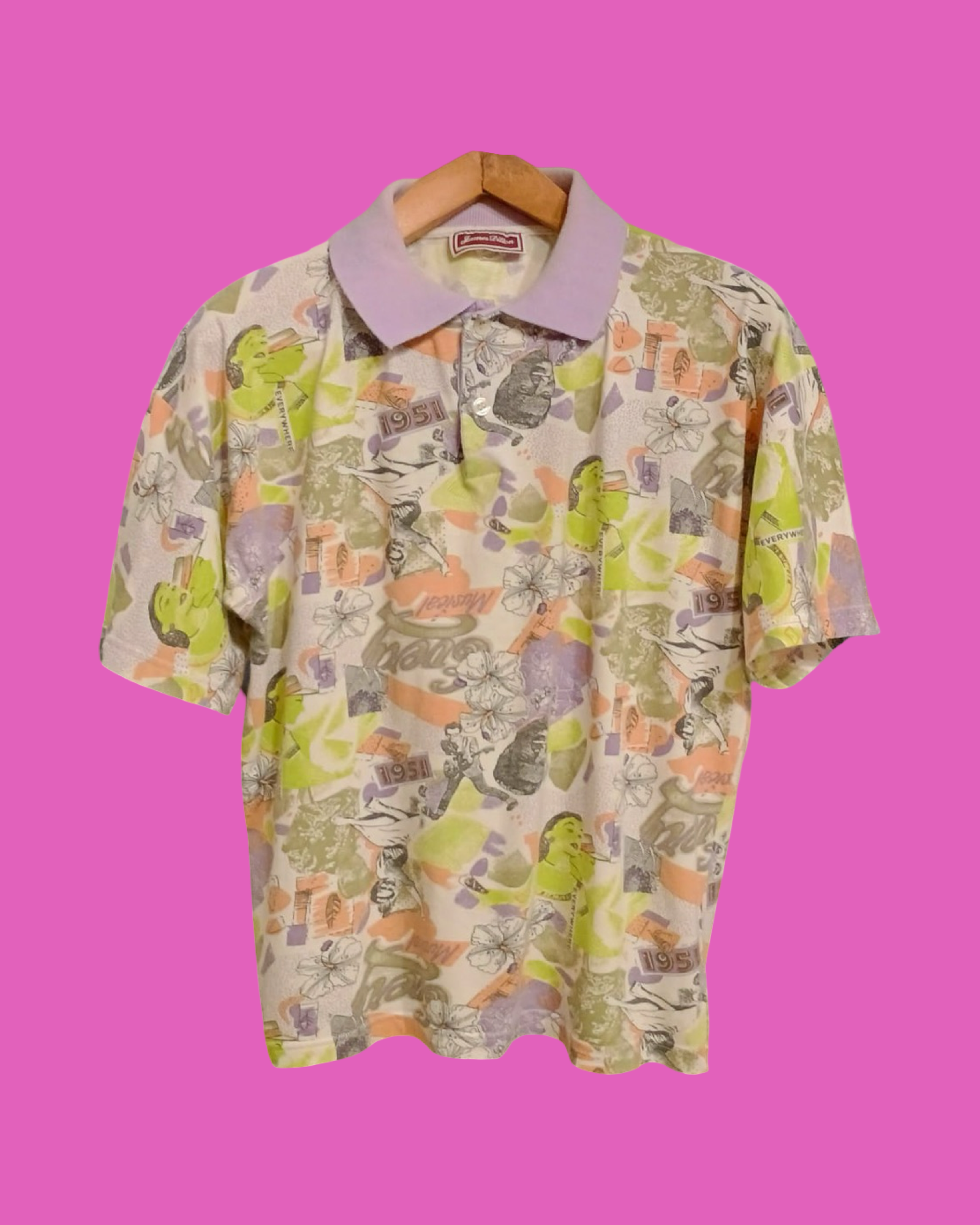 Vintage Multicolor Fantasy 90's Polo Unisex Size S