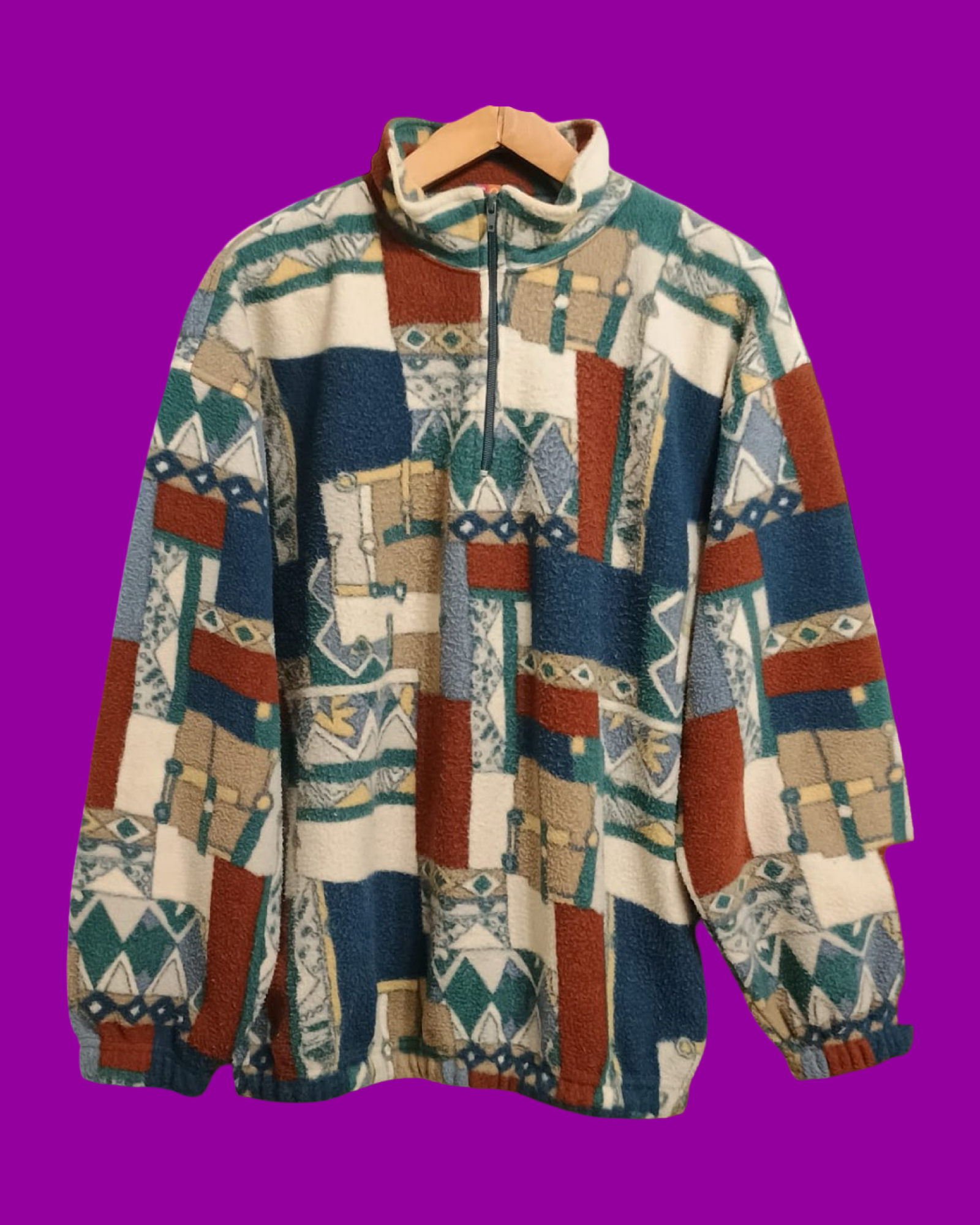 Vintage Multicolor Fantasy 90's Fleece Unisex Size L