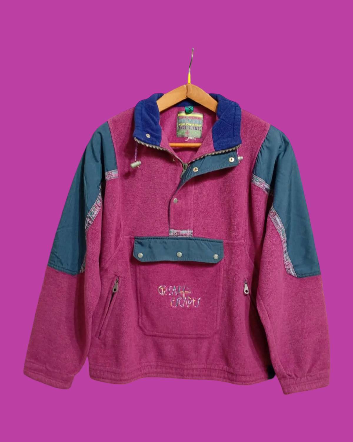 Vintage Multicolor Fantasy 90's Rare Fleece Unisex Size XL