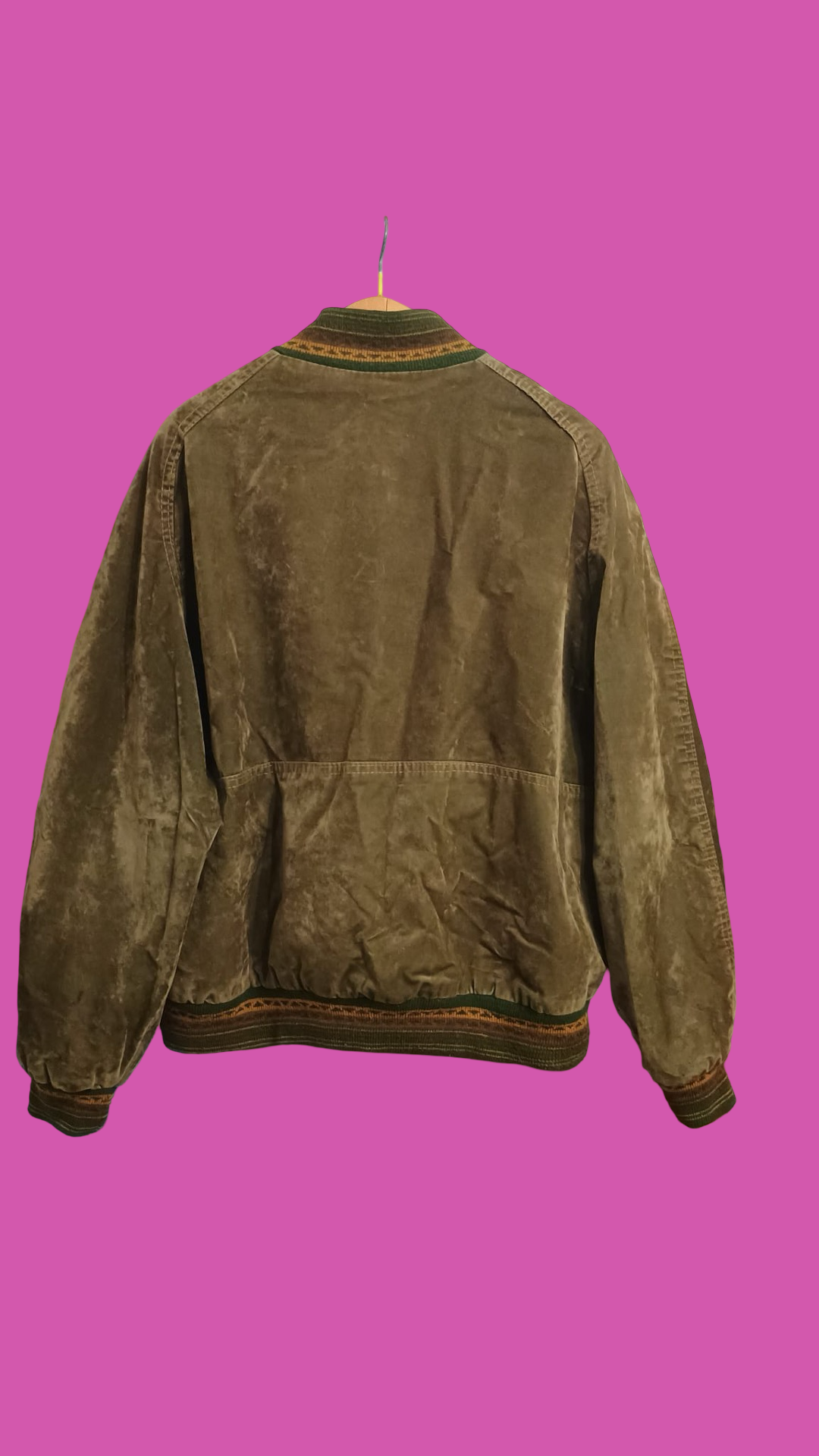 Vintage Multicolor Green 90's Leather Jacket Unisex Size M