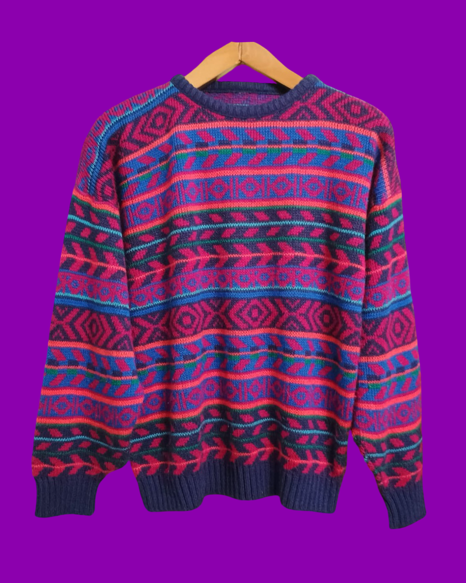Vintage Multicolor Fantasy 90's Sweater Unisex Size M