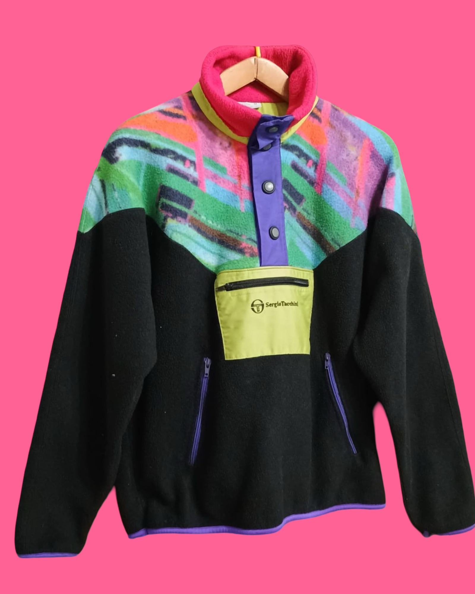 Vintage Multicolor Fantasy 90's Sergio Tacchini Fleece Unisex Size M