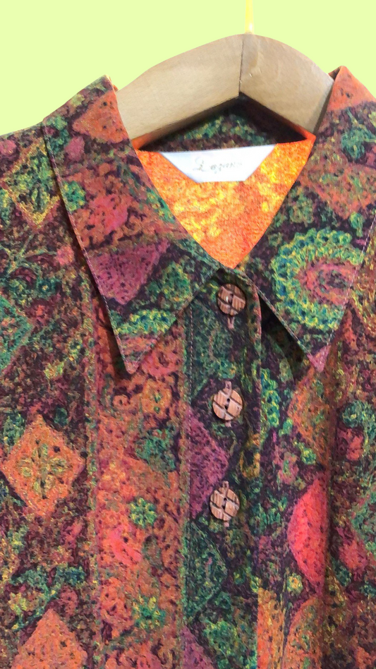 Vintage Multicolor Fantasy Shirt Woman Size M