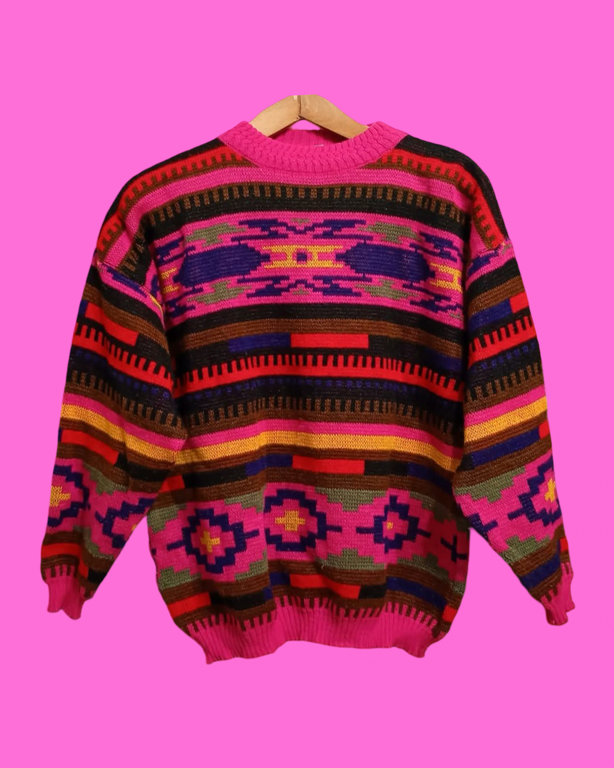 Vintage Multicolor Fantasy 90's Sweater Woman Size M