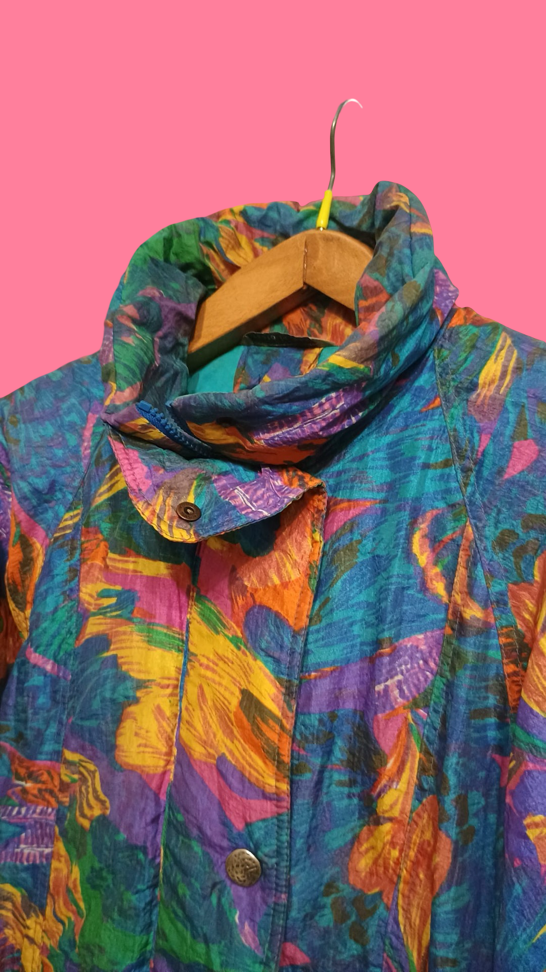 Vintage Multicolor Fantasy 90's Winter Jacket Woman Size XL