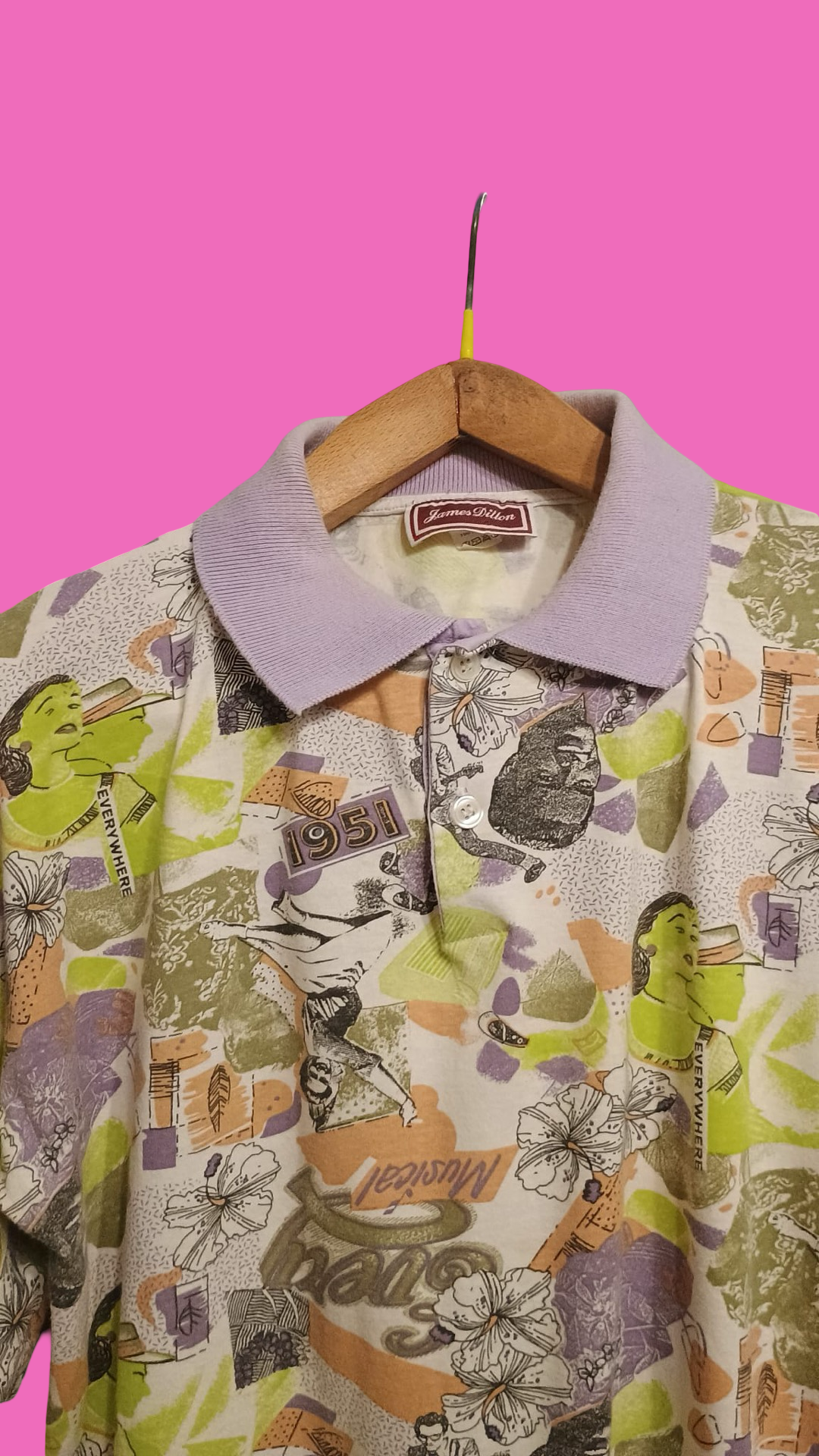 Vintage Multicolor Fantasy 90's Polo Unisex Size S