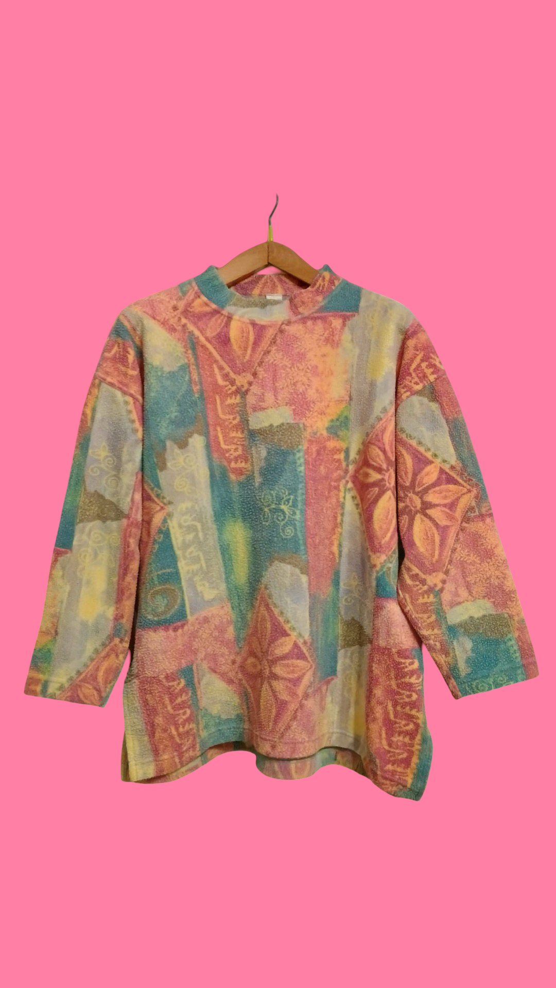 Vintage Multicolor Fantasy 90's Sweatshirt Woman Size L