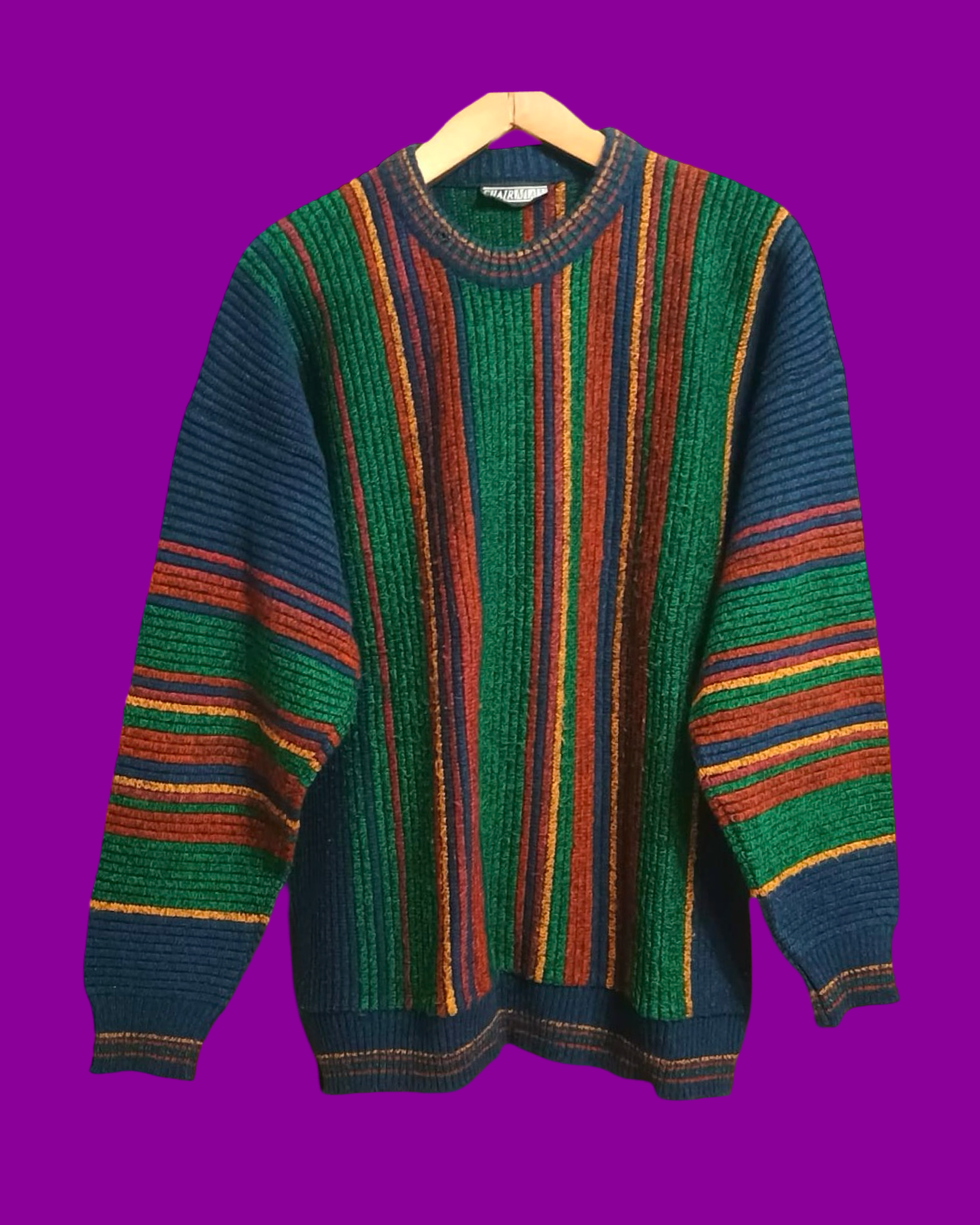 Vintage Multicolor Fantasy 90's Sweater Unisex Size L
