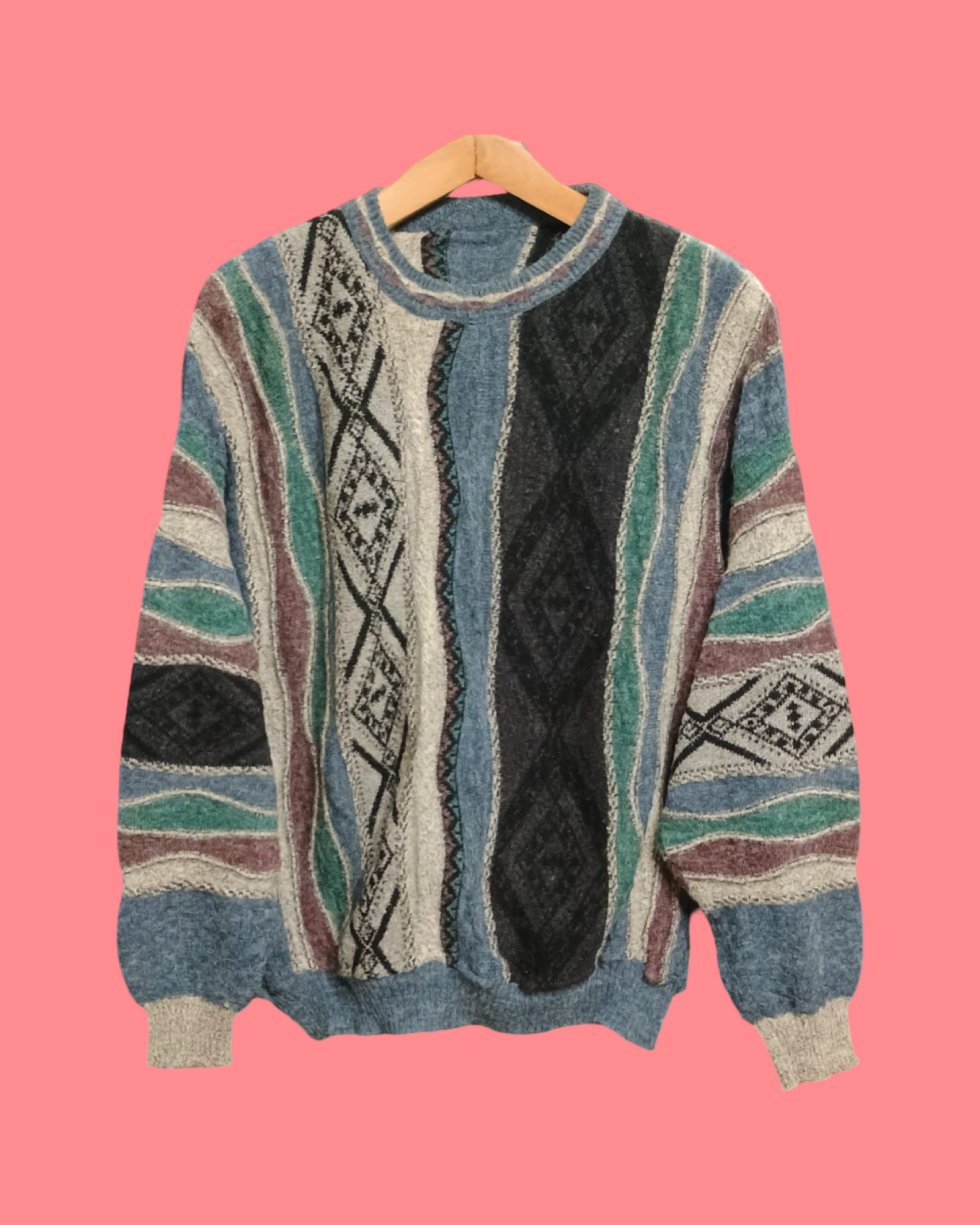 Vintage Multicolor Fantasy 90's Sweater Unisex Size M