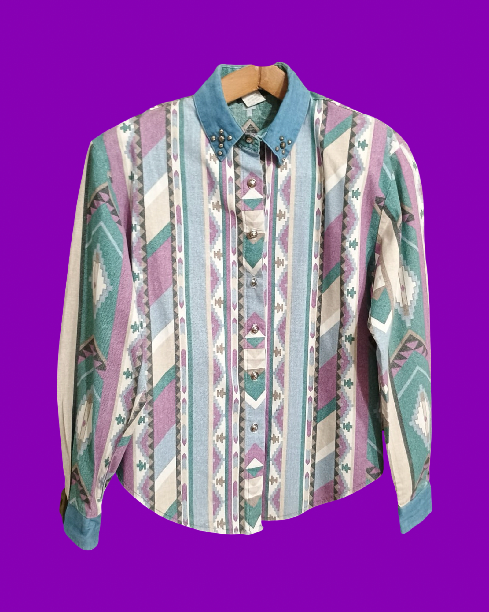 Vintage Multicolor Fantasy 90's Shirt Woman Size M