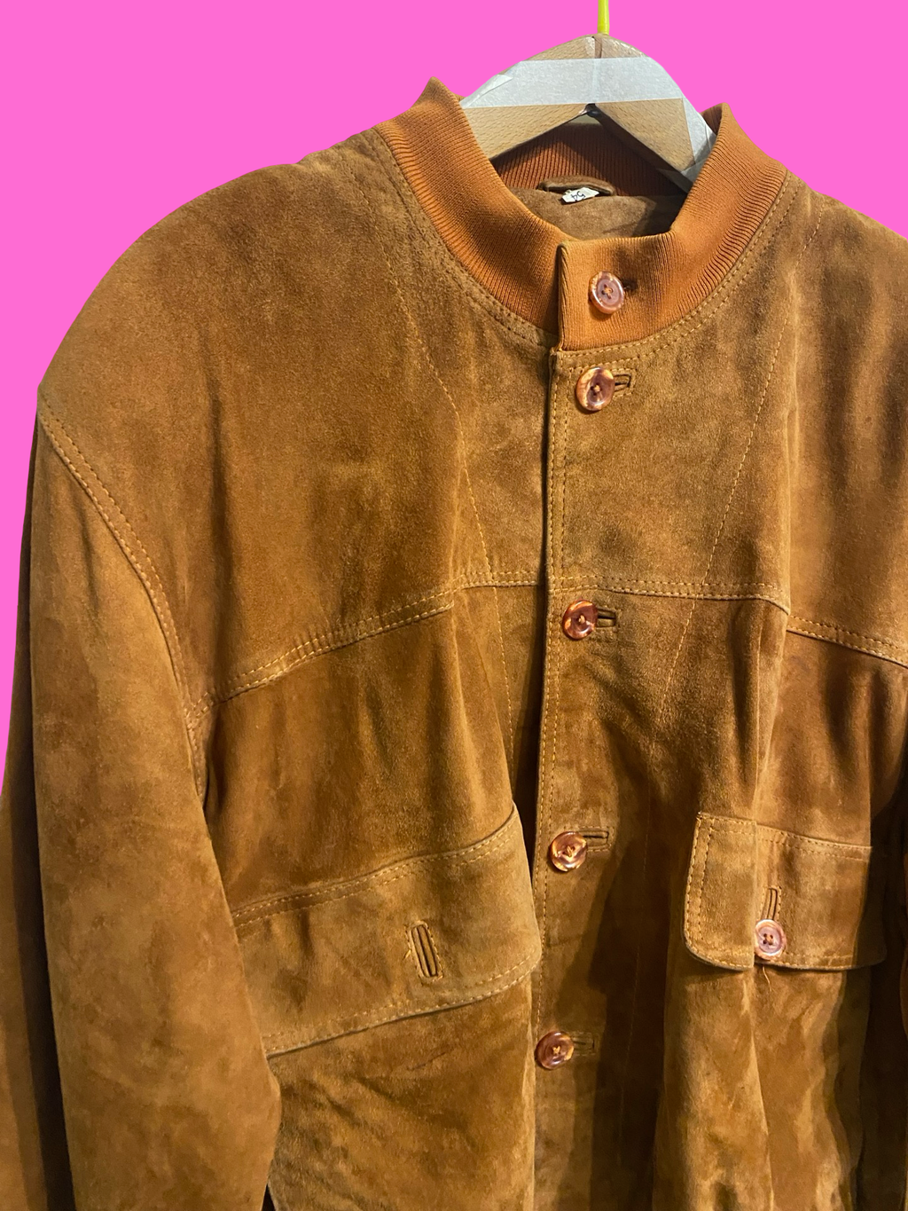 Vintage Brown Fantasy 90's Spring Leather Jacket Unisex Size XL