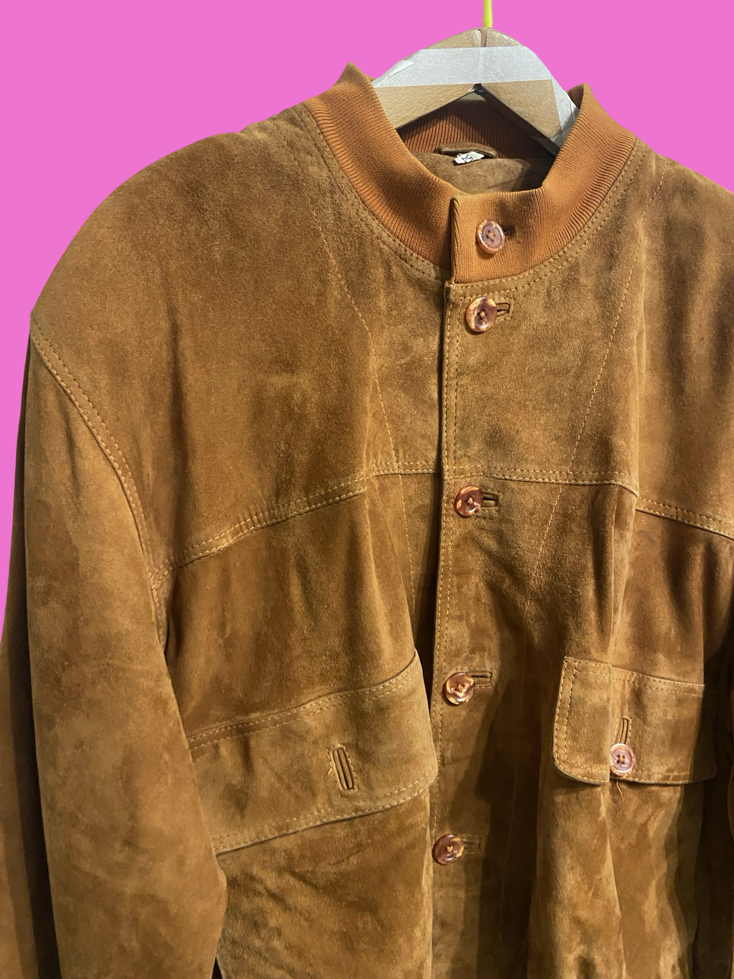 Vintage Brown Fantasy 90's Spring Leather Jacket Unisex Size XL