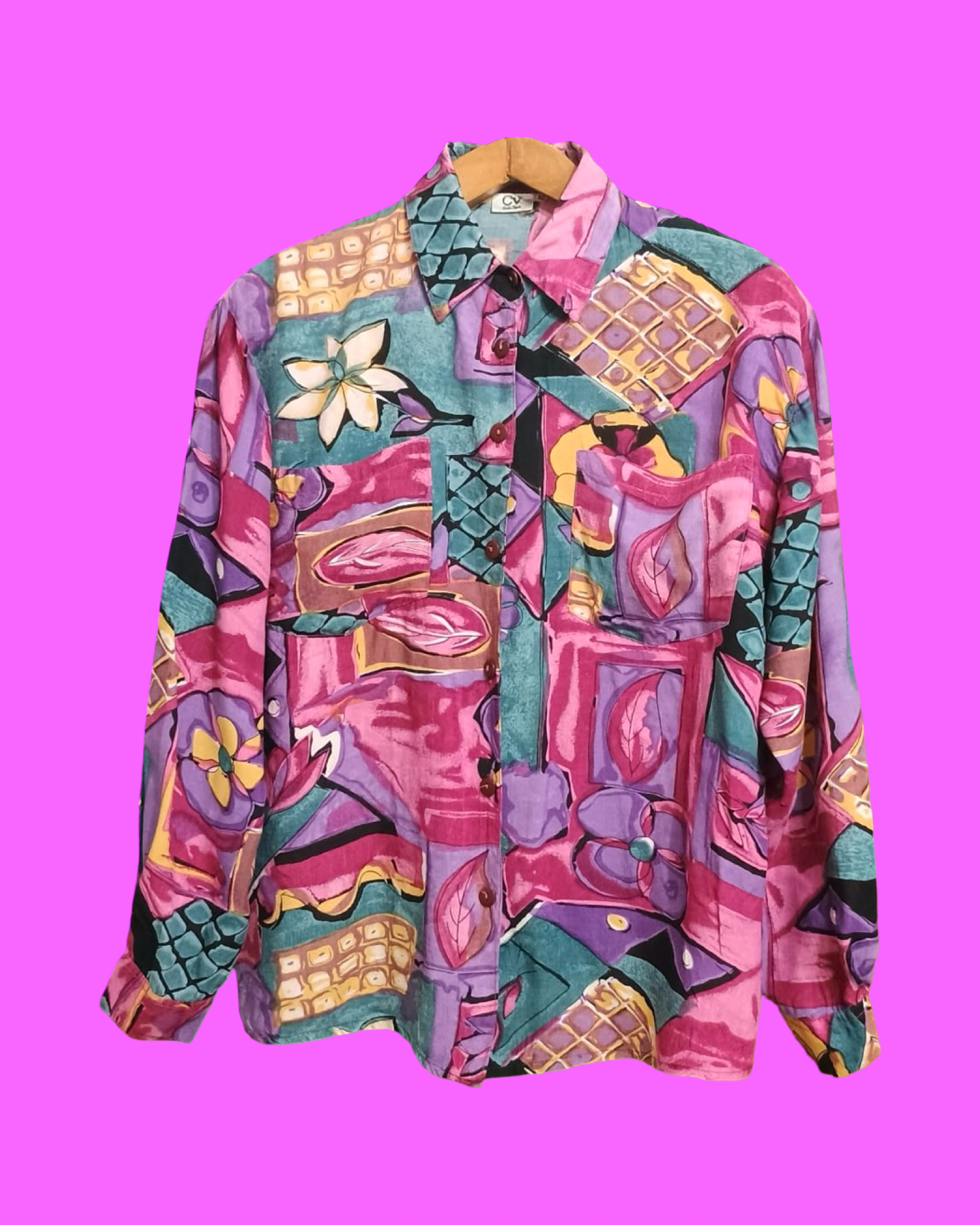 Vintage Multicolor Fantasy 90's Shirt Woman Size M