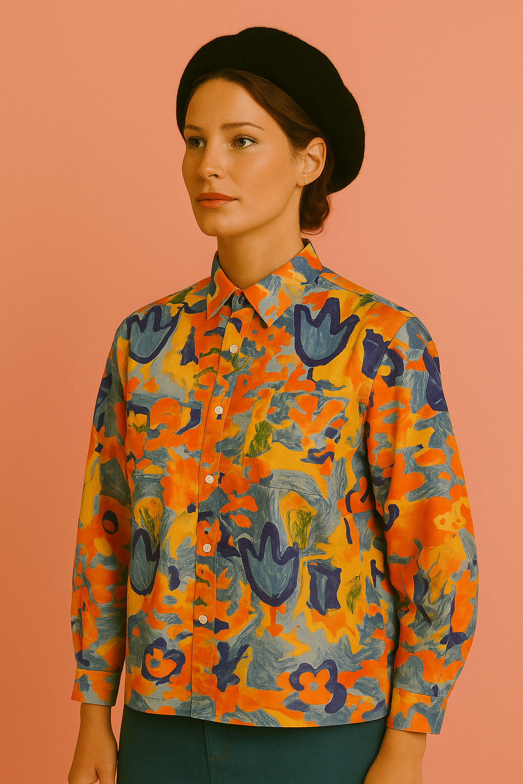 Vintage Multicolor Fantasy 90's Shirt Woman Size L