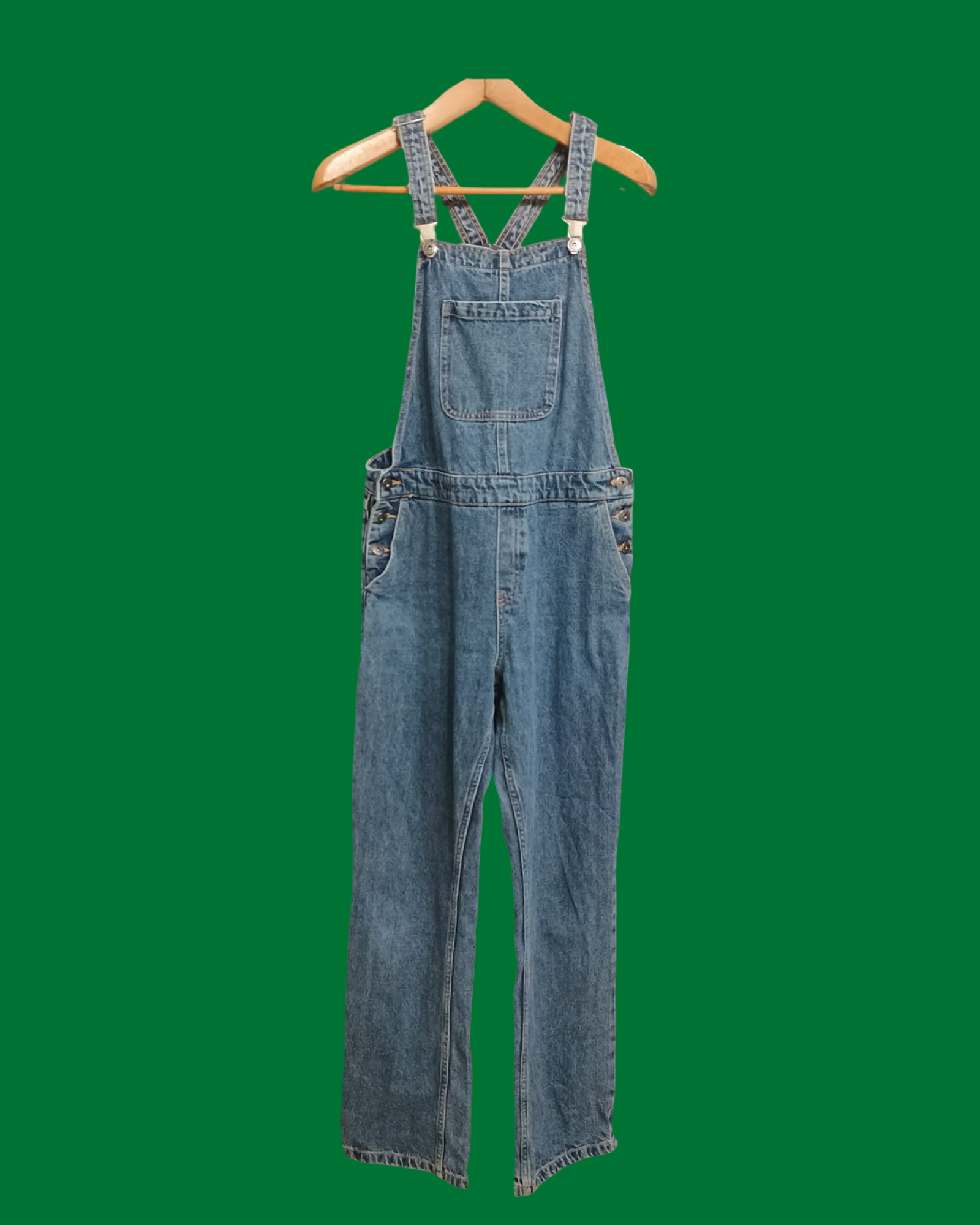 Vintage Blue 90's Jeans Salopette Woman Size M