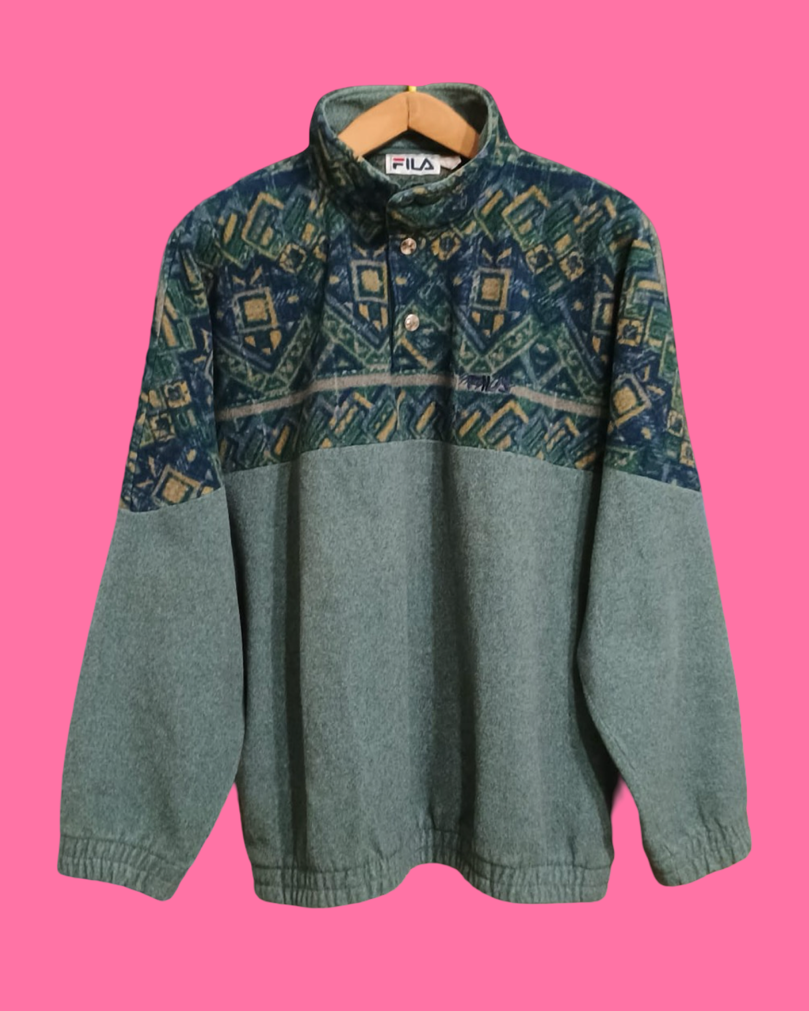 Vintage Multicolor Fantasy 90's Fila Sweatshirt Unisex Size L