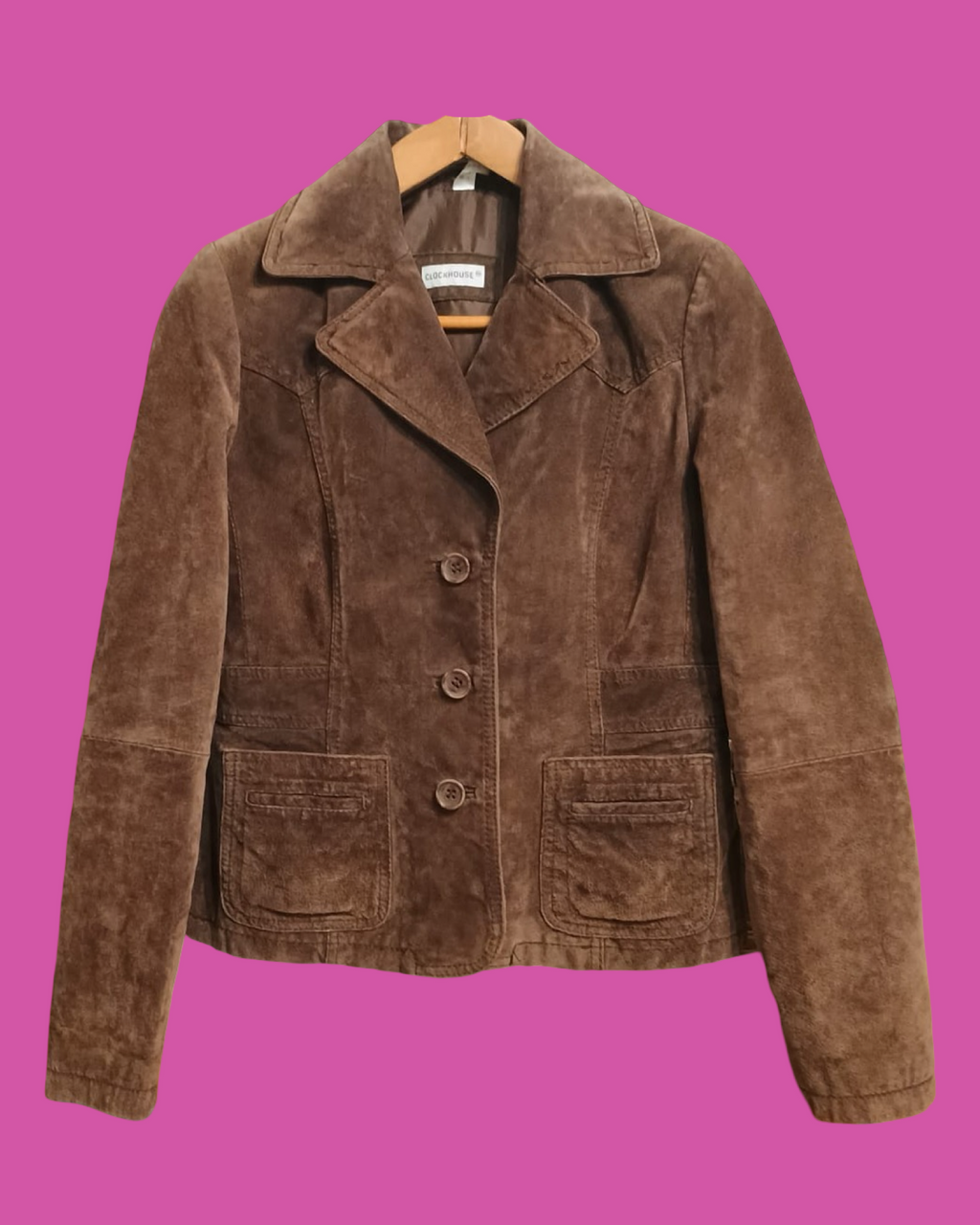 Vintage Brown Fantasy 90's Spring Leather Jacket Woman Size S
