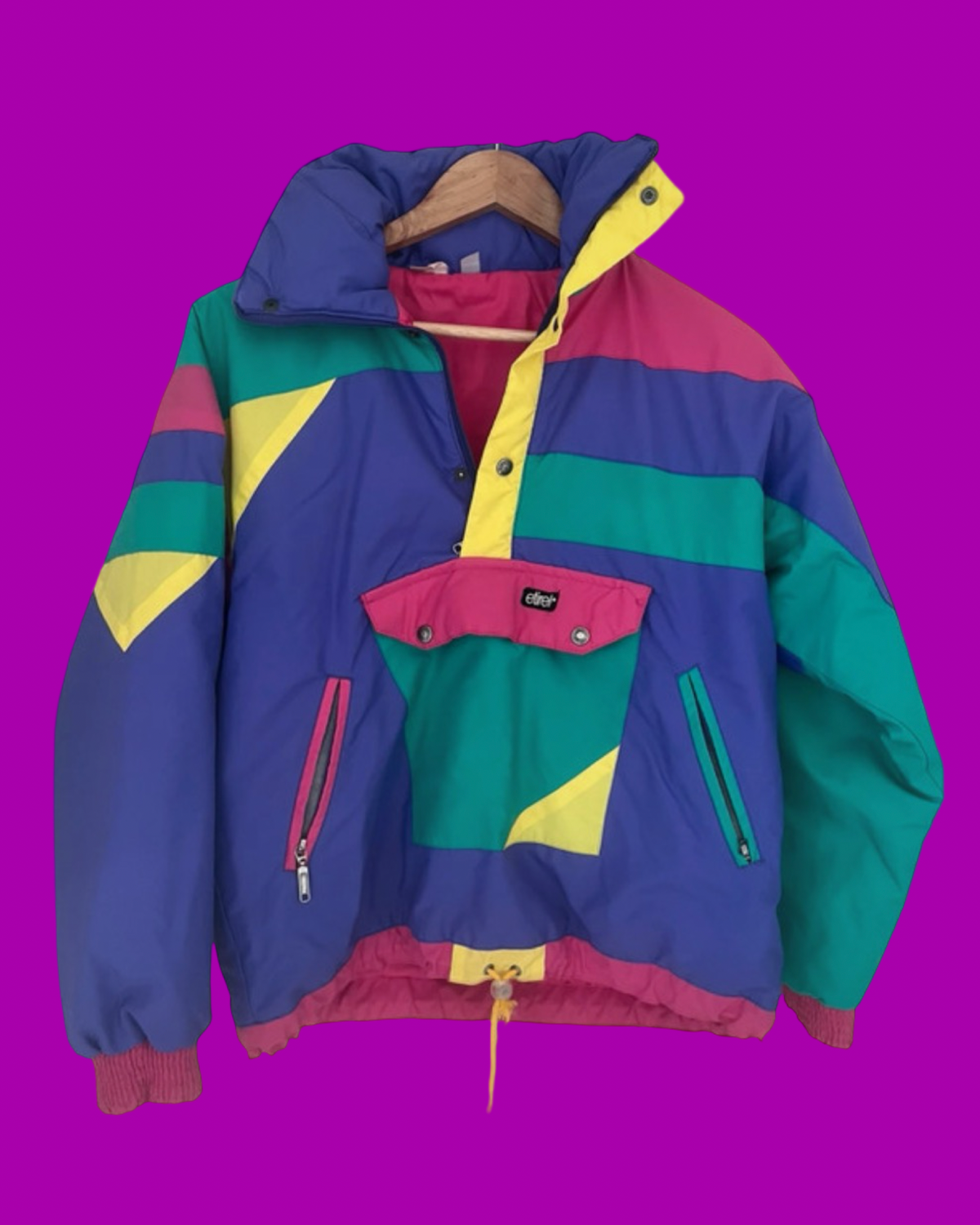 Vintage Multicolor Fantasy 90's Rare Snow Jacket Woman Size S