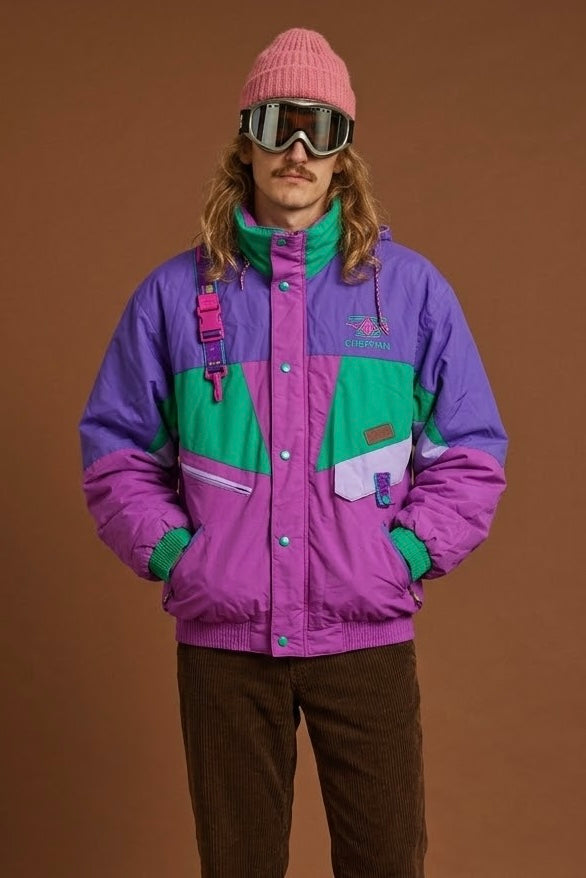 Vintage Multicolor Fantasy 90's Rare Snow Jacket Unisex Size M