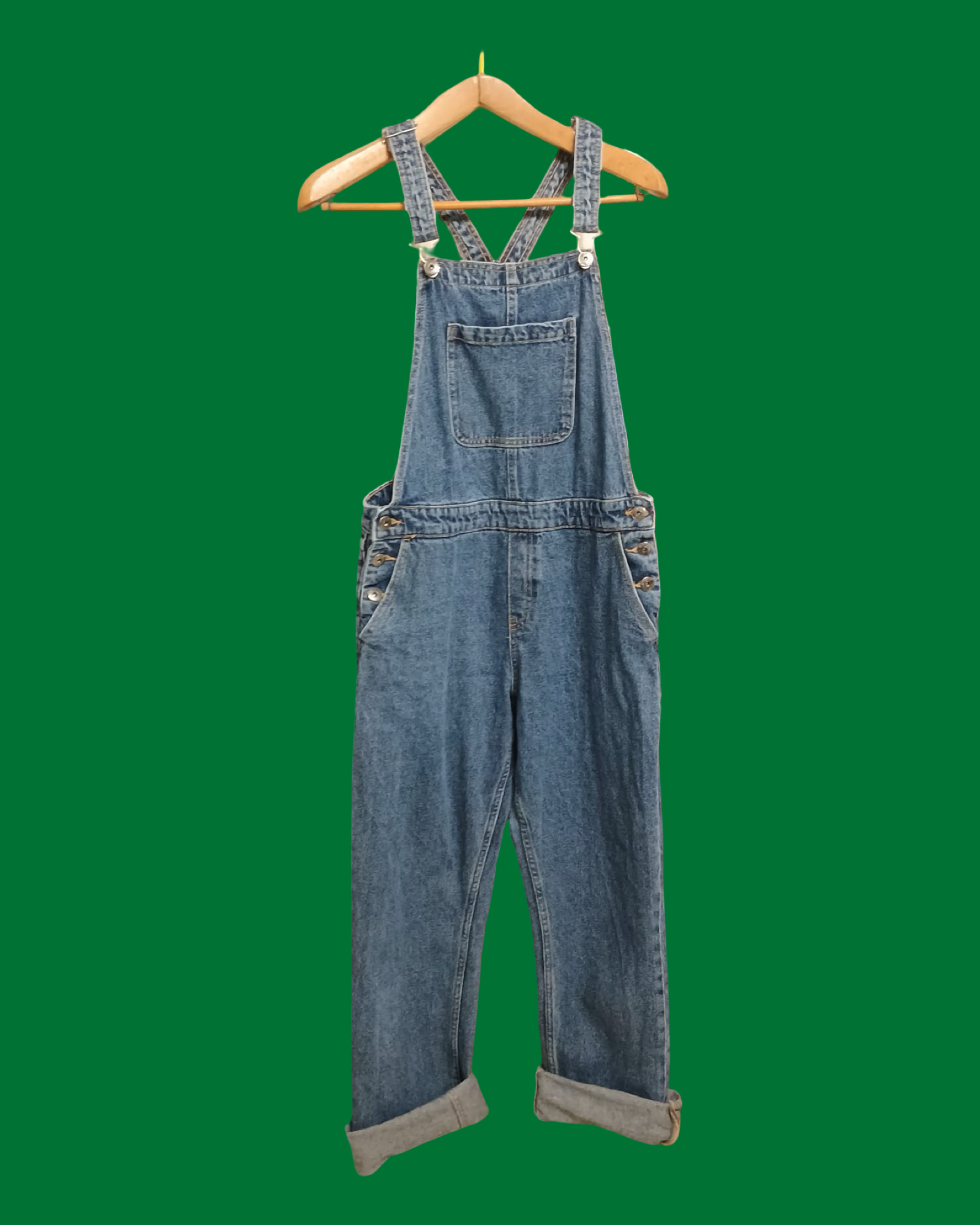 Vintage Blue 90's Jeans Salopette Woman Size M