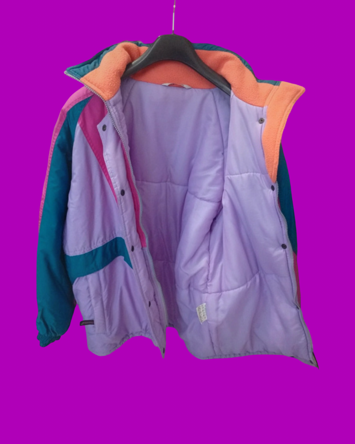 Vintage Multicolor Fantasy 90's Rare Snow Jacket Woman Size XL