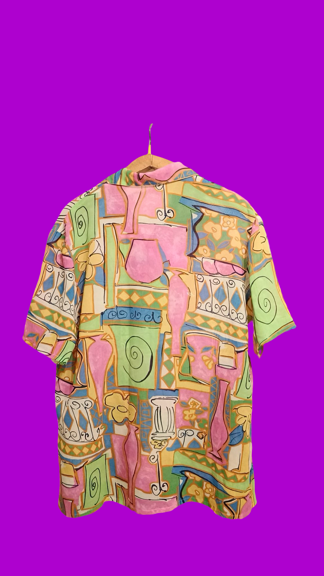 Vintage Multicolor Fantasy 90's Shirt Woman Size L
