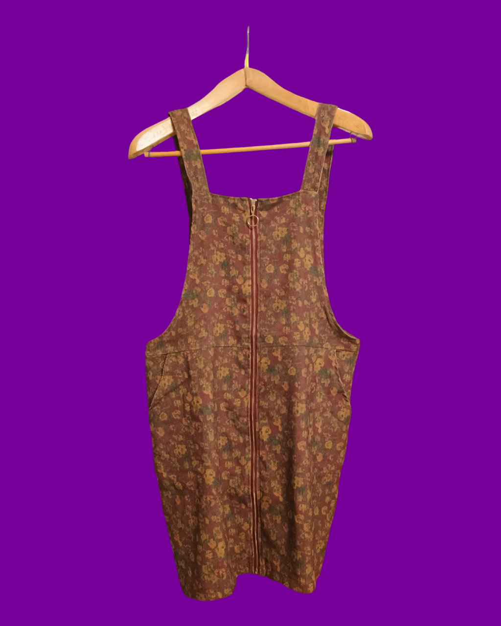 Vintage Brown Fantasy 90's Velvet Salopette Woman Size M