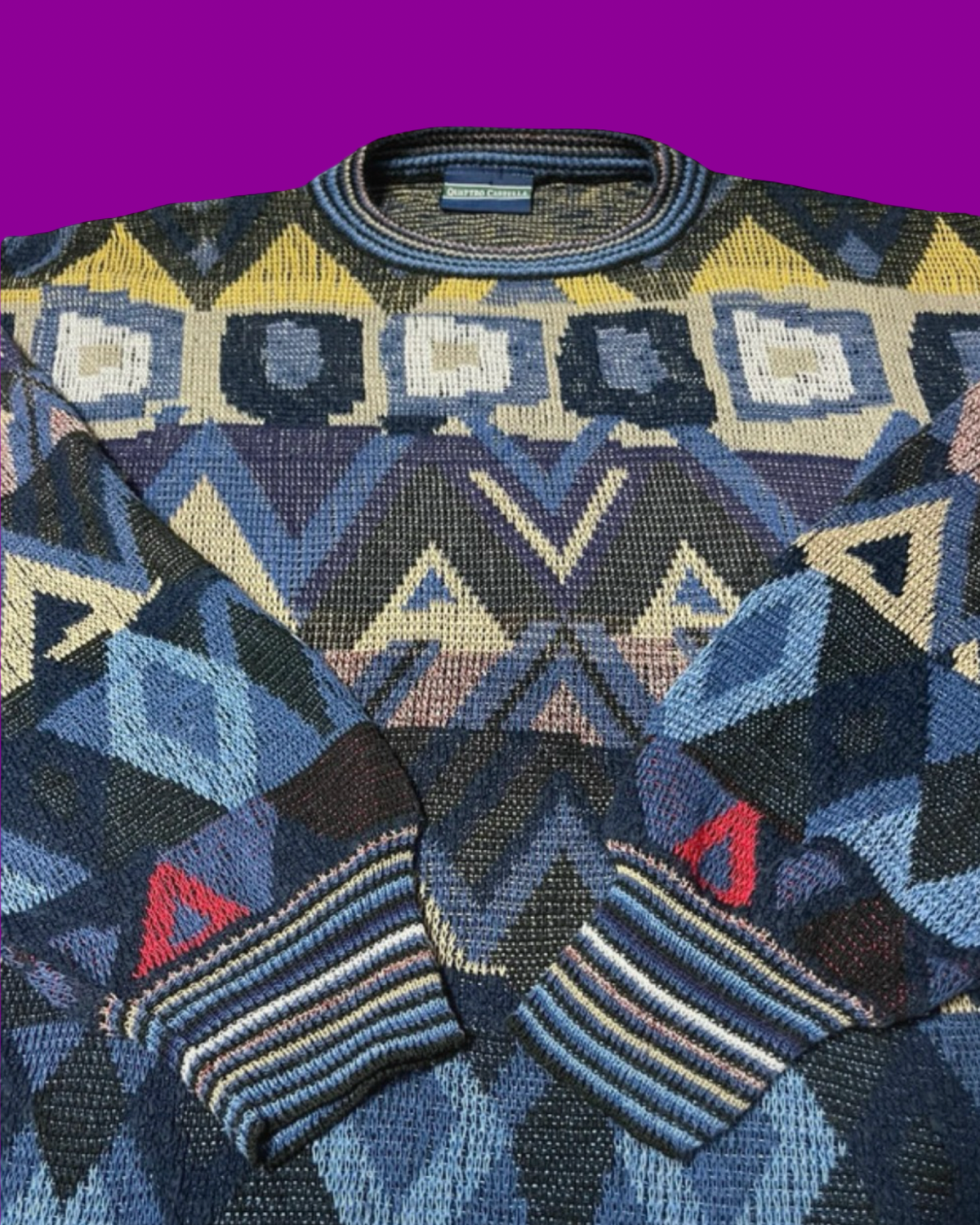 Vintage Multicolor Fantasy 90's Rare Sweater Unisex Size L
