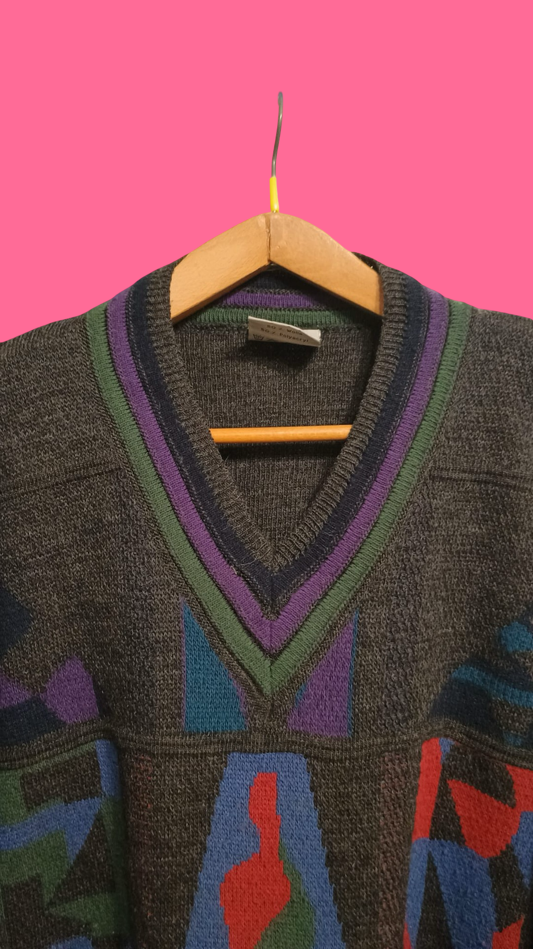 Vintage Multicolor Fantasy 90's Sweater Unisex Size L