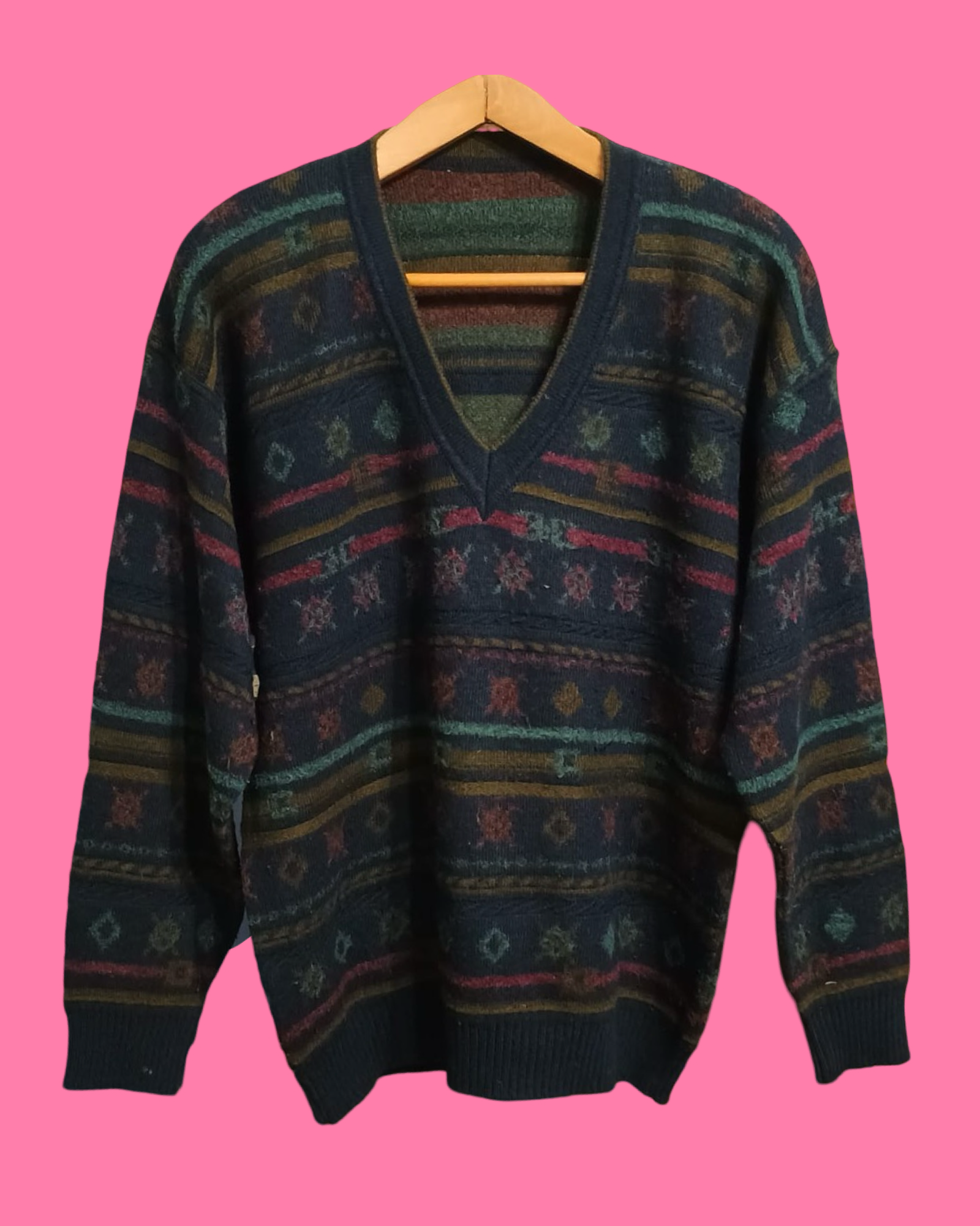 Vintage Multicolor Fantasy 90's Sweater Unisex Size L