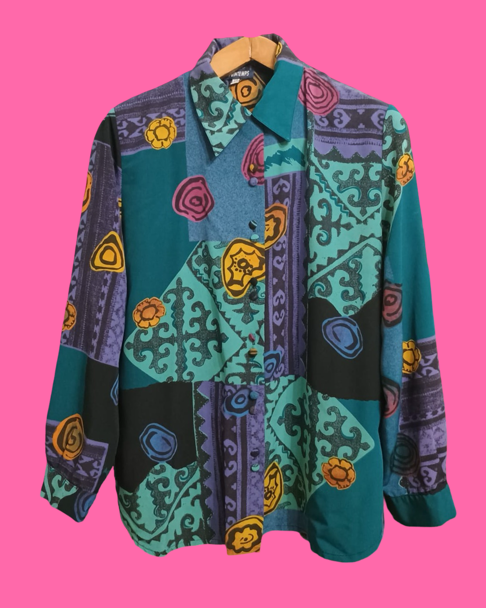 Vintage Multicolor Fantasy 90's Shirt Woman Size M