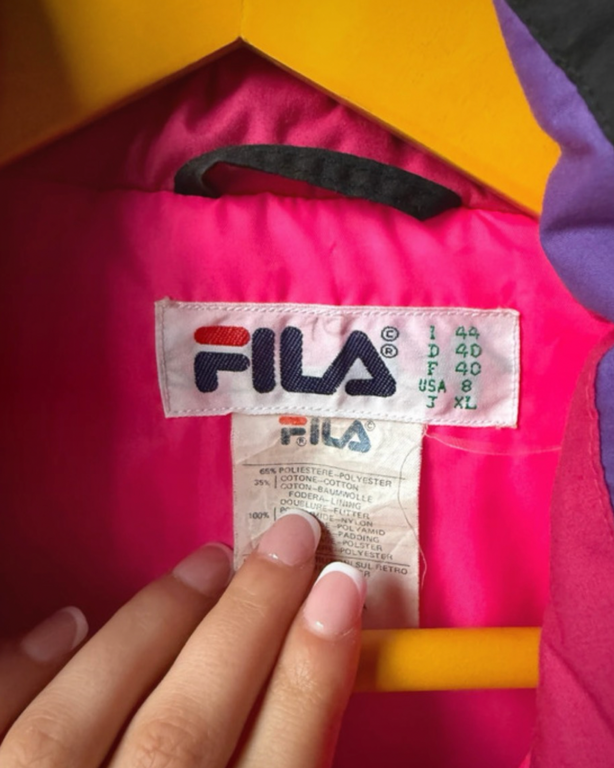 Vintage Multicolor Fantasy 90's Fila Snow Jacket Woman Size XL