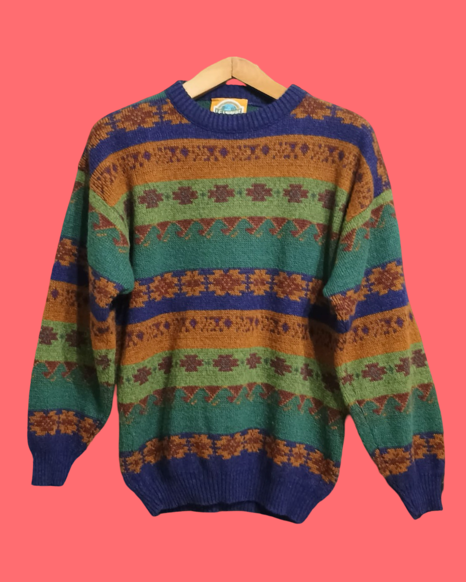 Vintage Multicolor Fantasy 90's Sweater Unisex Size M