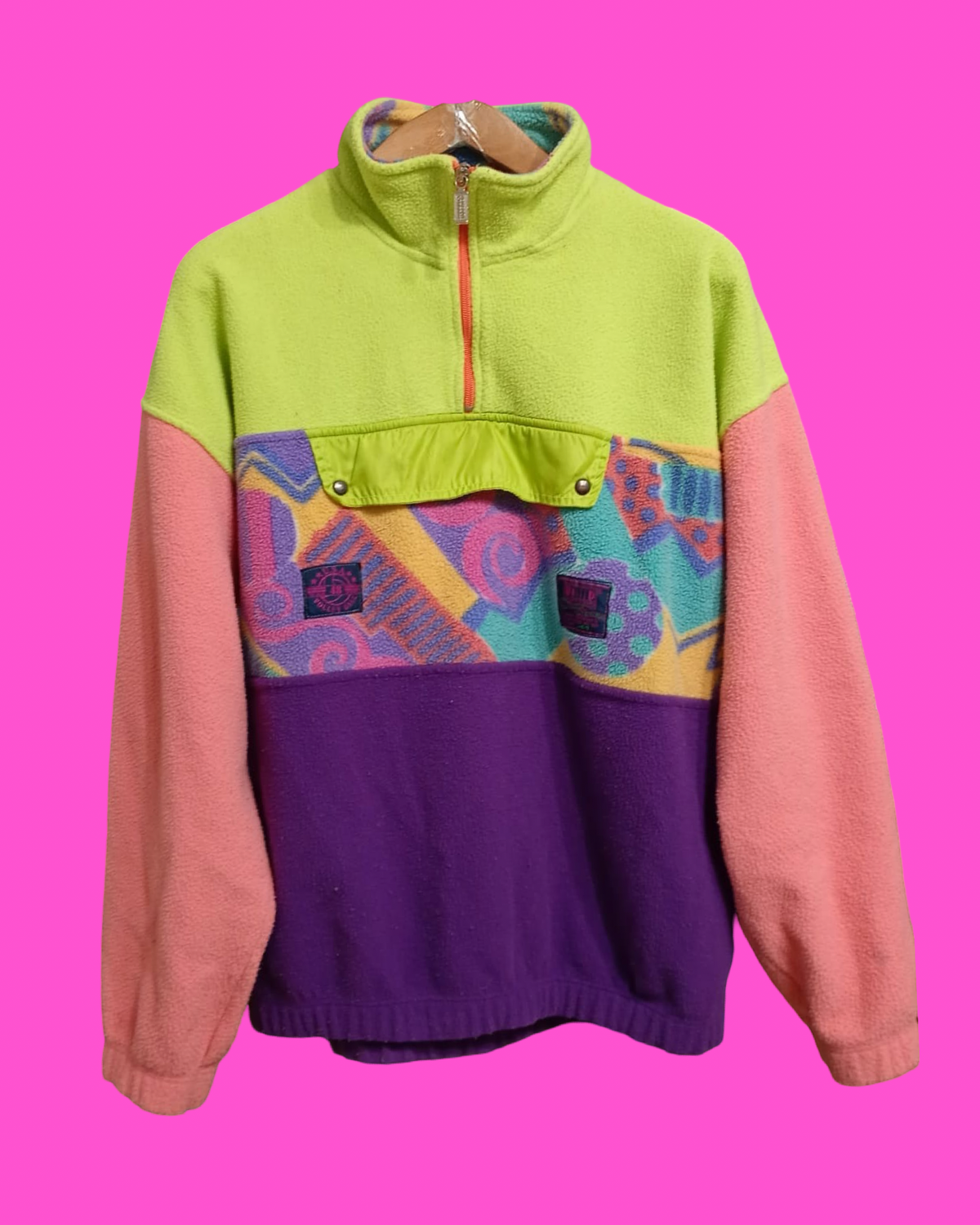 Vintage Multicolor Fantasy 90's Rare Fleece Unisex Size L