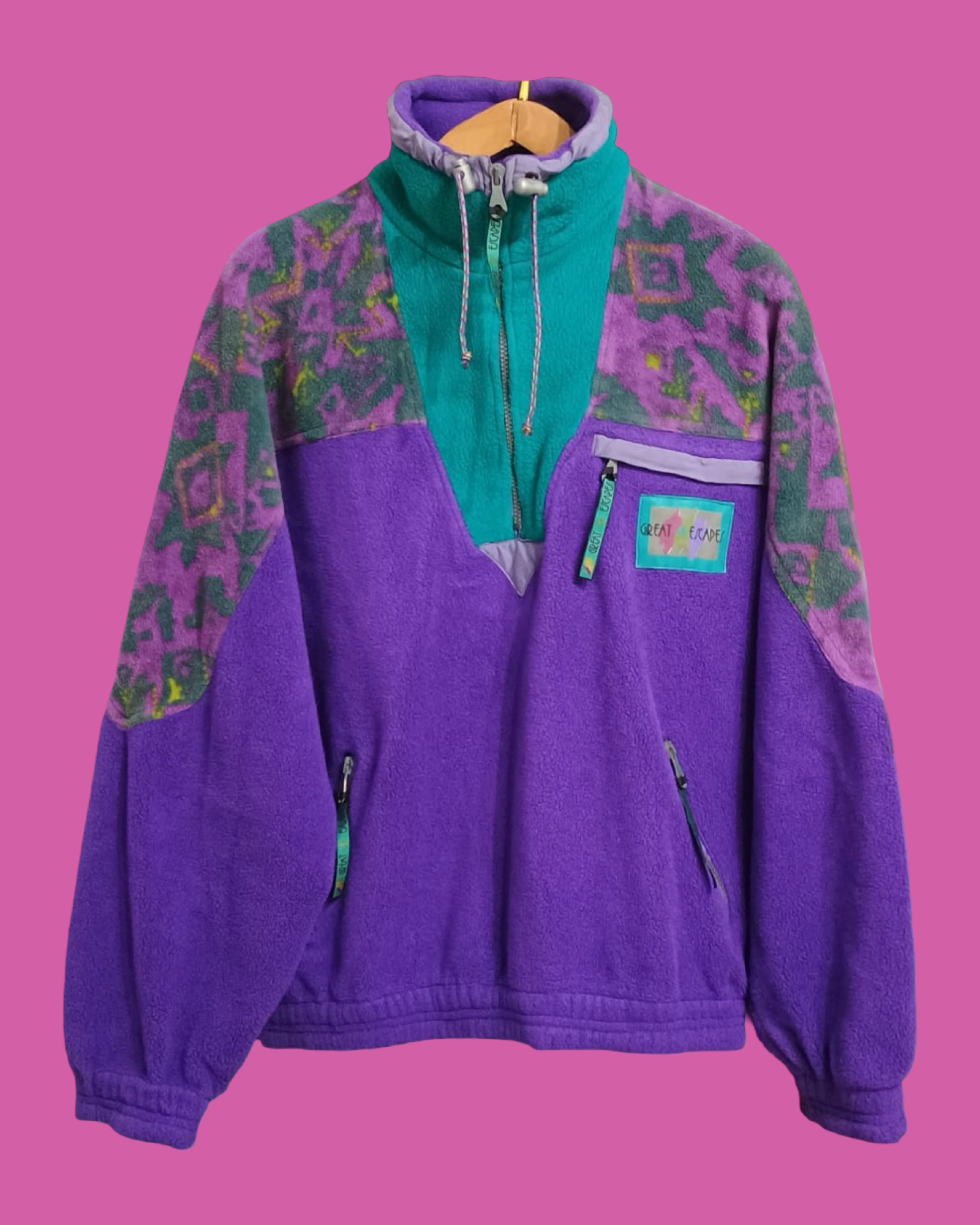 Vintage Multicolor Fantasy 90's Fleece Unisex Size L