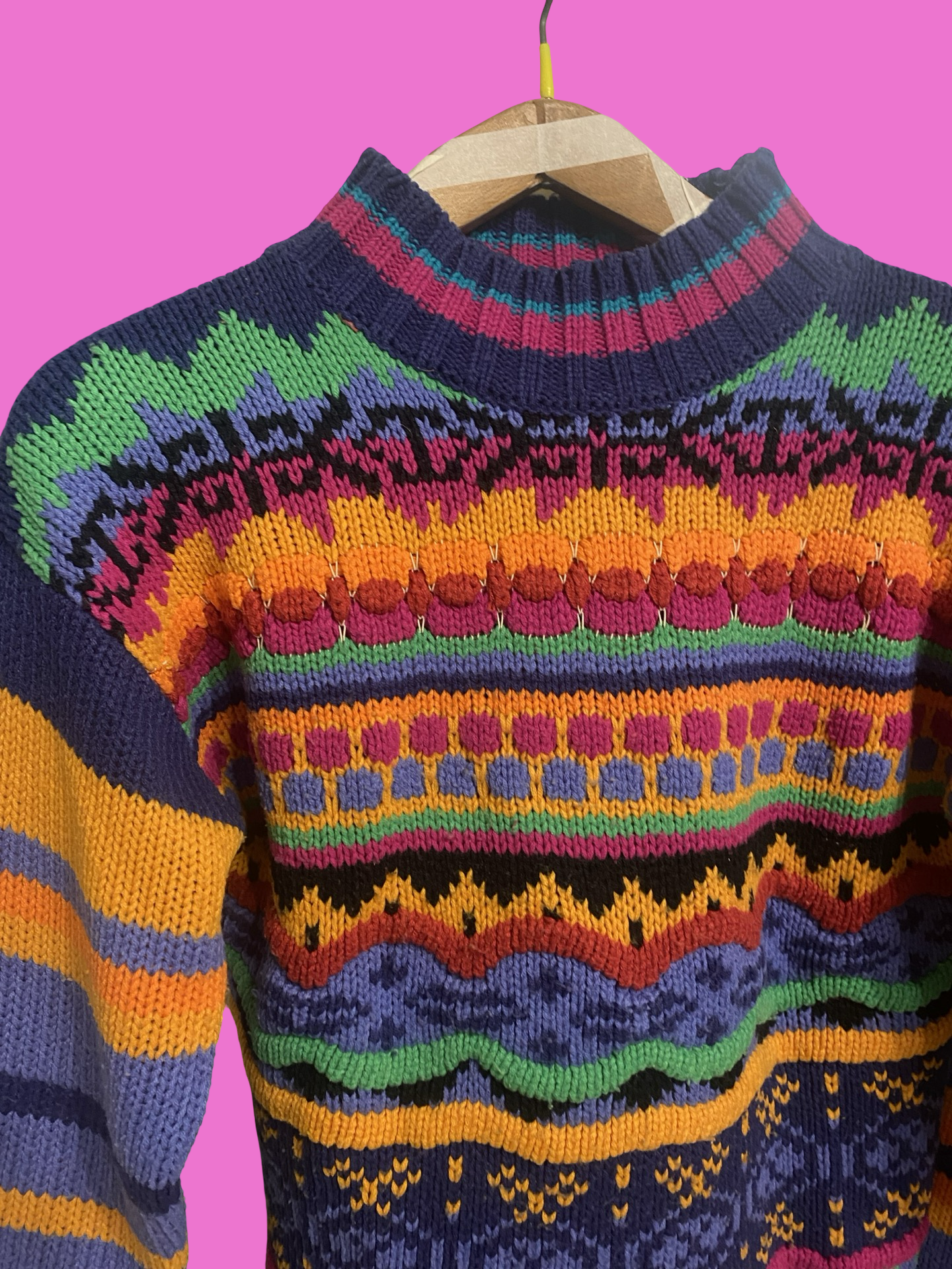 Vintage Multicolor Fantasy 90's Sweater Woman Size M