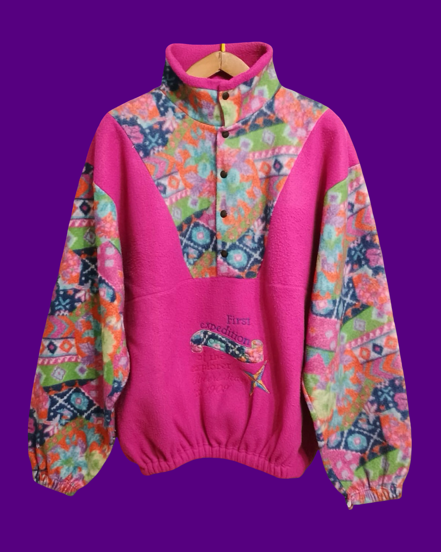 Vintage Multicolor Fantasy 90's Fleece Unisex Size L