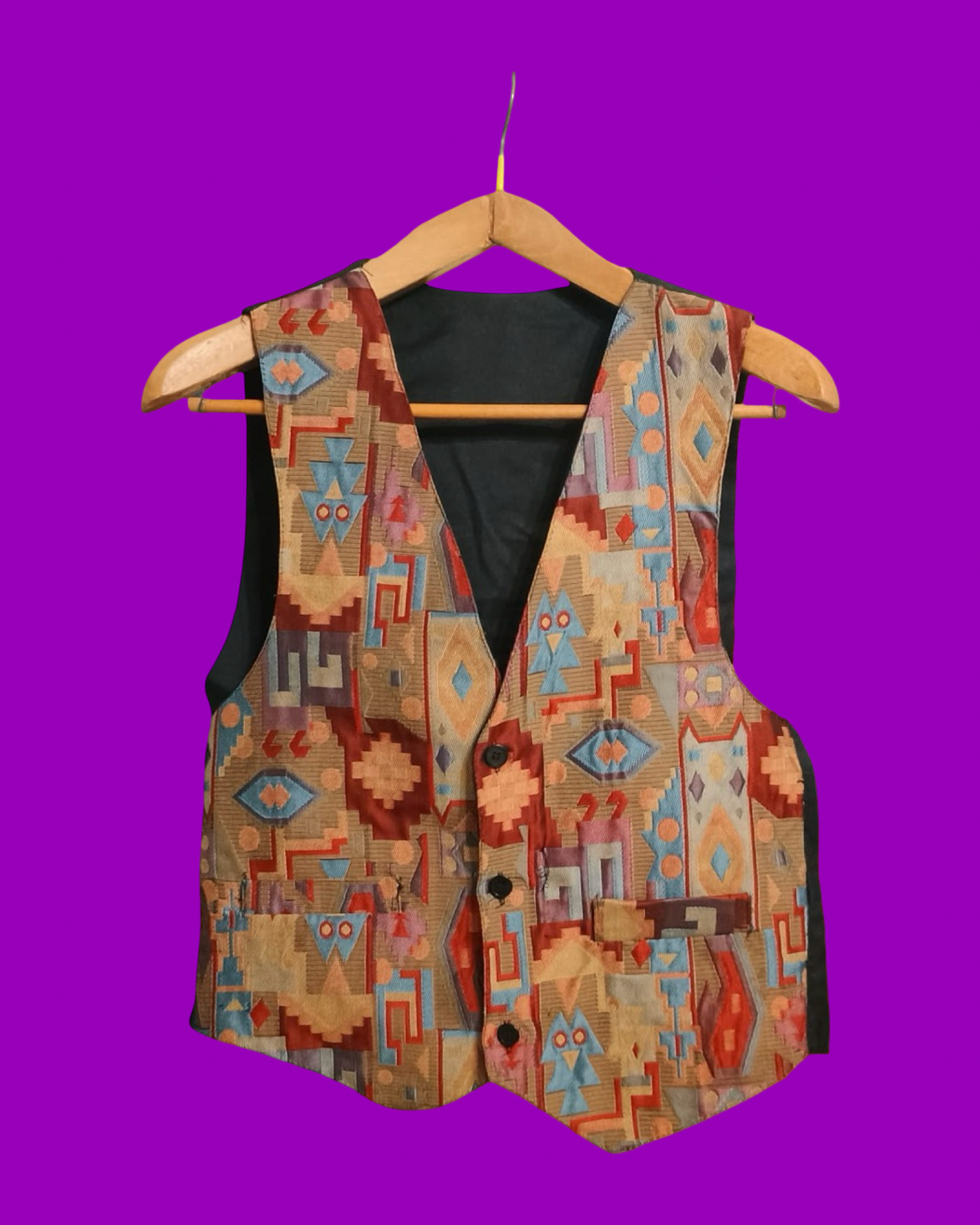 Vintage Multicolor Fantasy 90's Gilet Unisex Size M