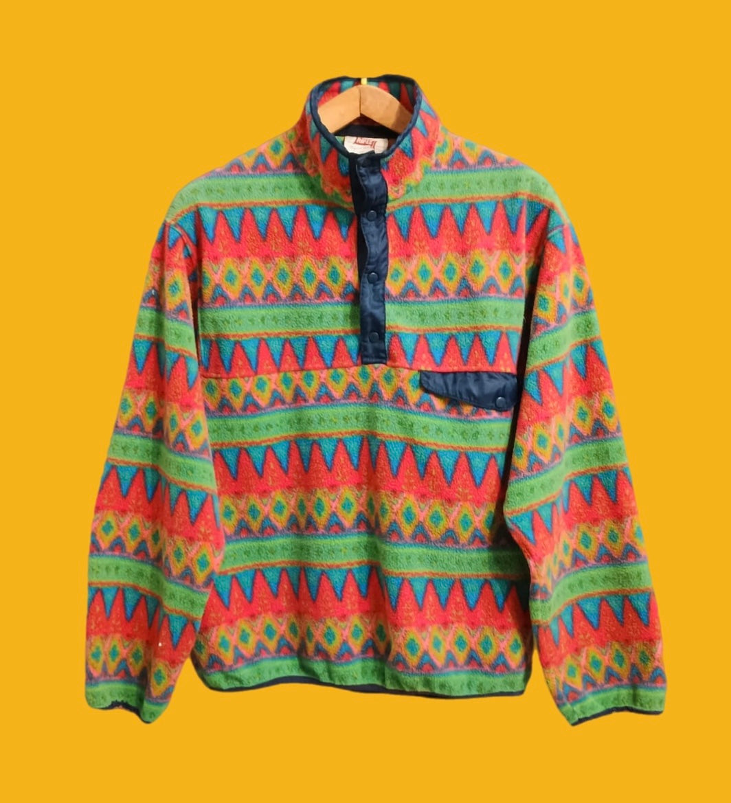 Sweatshirt Vintage Multicolor A Fantasia Anni 90 Woman Size S
