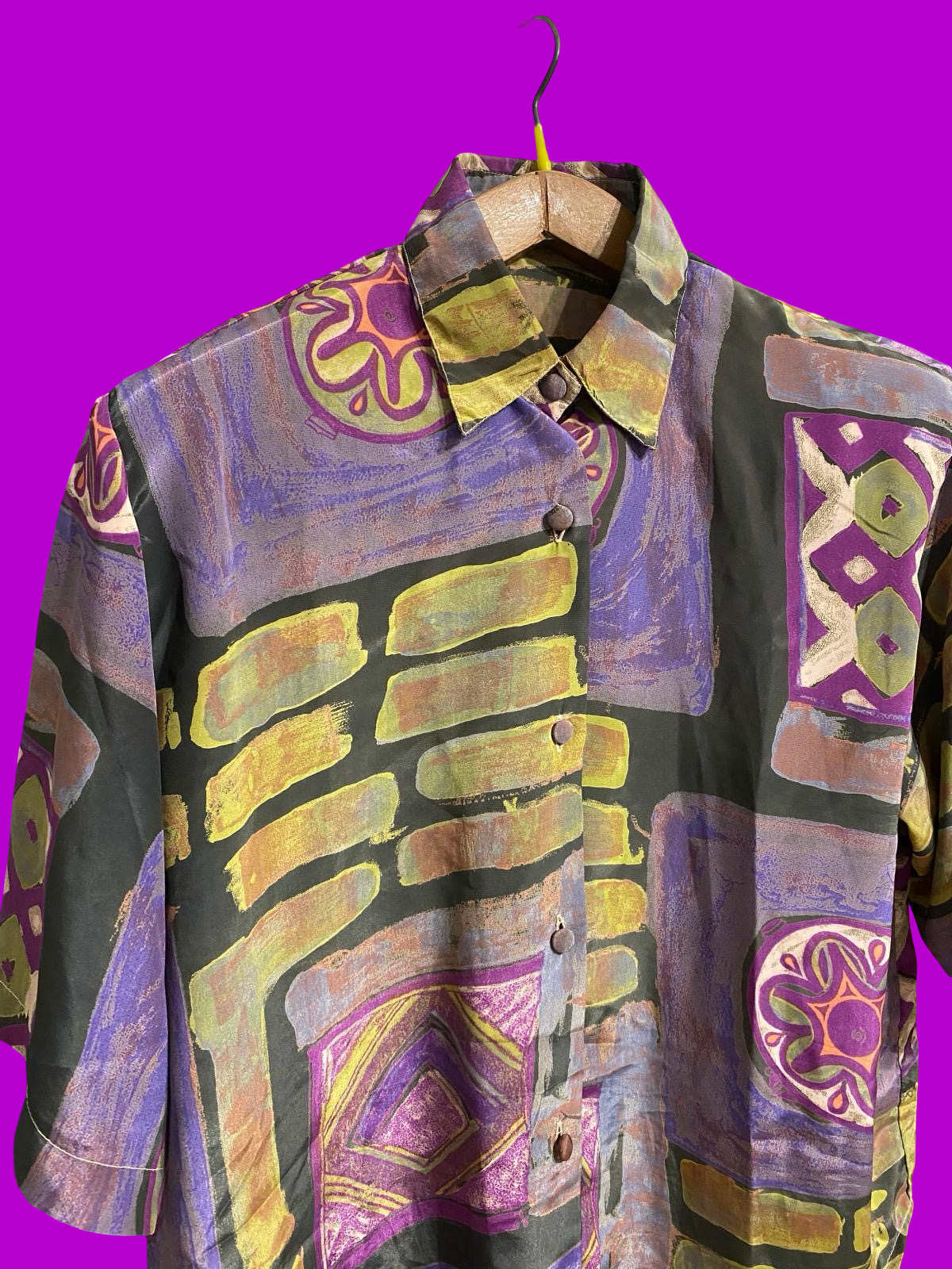 Vintage Multicolor Fantasy 90's Shirt Woman Size L